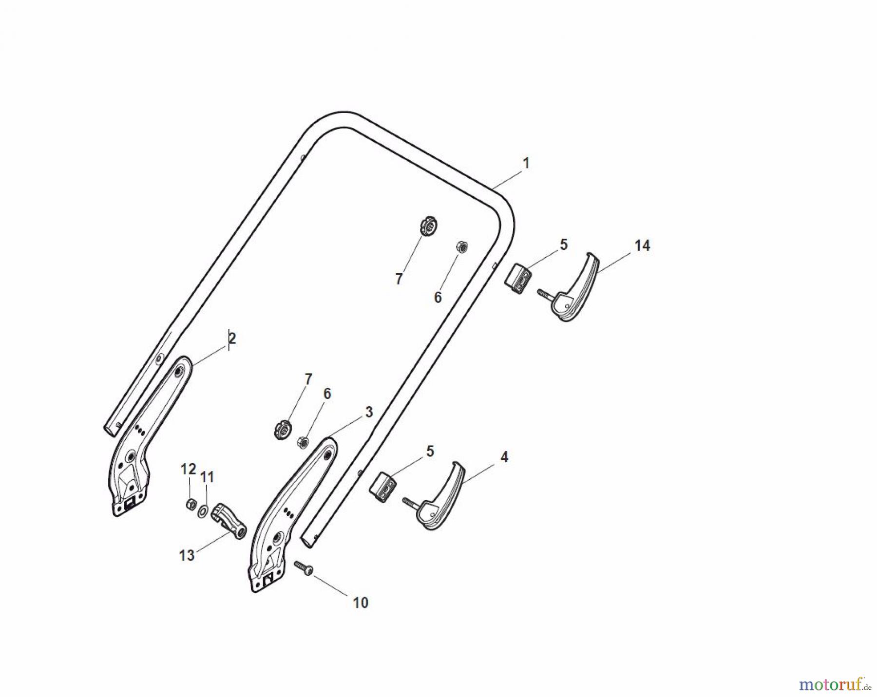  Global Garden Products GGP Rasenmäher Benzin Ohne Antrieb 2017 NT 534 W - 534 WQ Handle, Lower Part - LUX