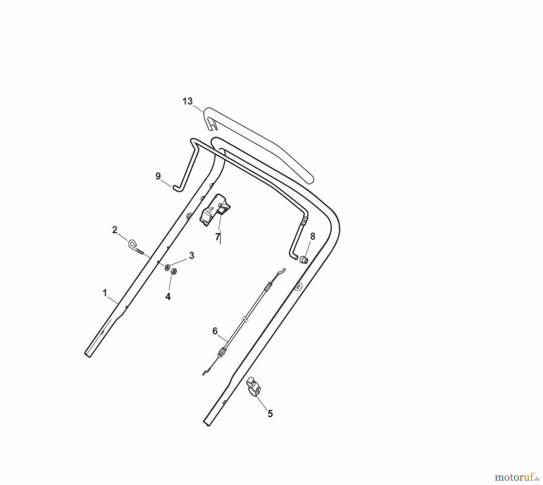  Global Garden Products GGP Rasenmäher Baujahr 2017 Benzin Ohne Antrieb 2017 NTL 534 - 534 Q Handle, Upper Part - LUX