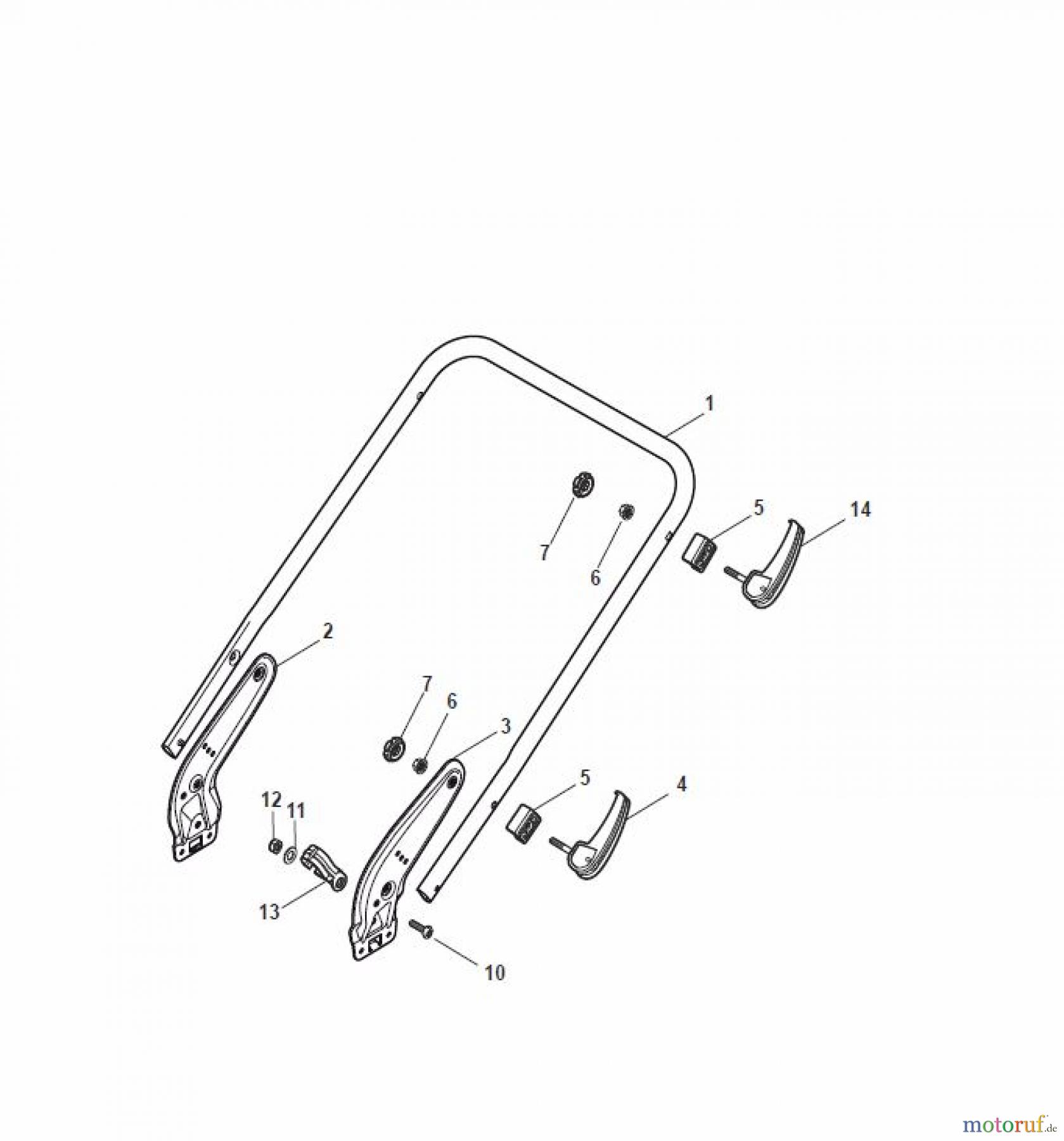  Global Garden Products GGP Rasenmäher Baujahr 2017 Benzin Ohne Antrieb 2017 NTL 534 W - 534 WQ Handle, Lower Part - LUX