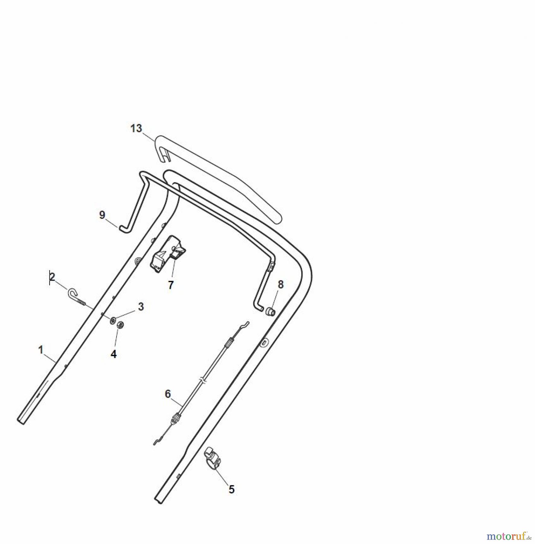  Global Garden Products GGP Rasenmäher Benzin Ohne Antrieb 2017 NTL 534 W - 534 WQ Handle, Upper Part - LUX