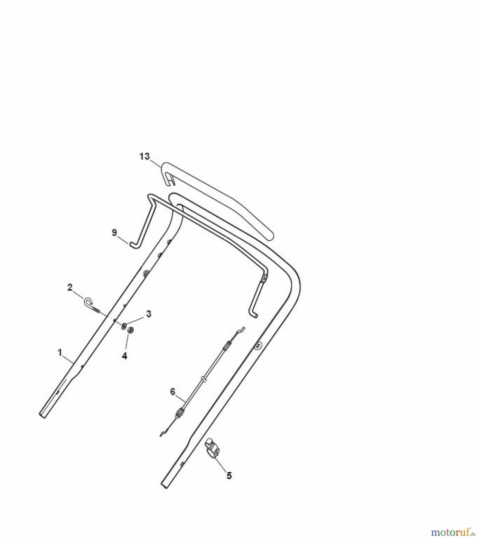  Global Garden Products GGP Rasenmäher Benzin Ohne Antrieb 2017 NTL 534 W - 534 WQ Handle, Upper Part - ECO