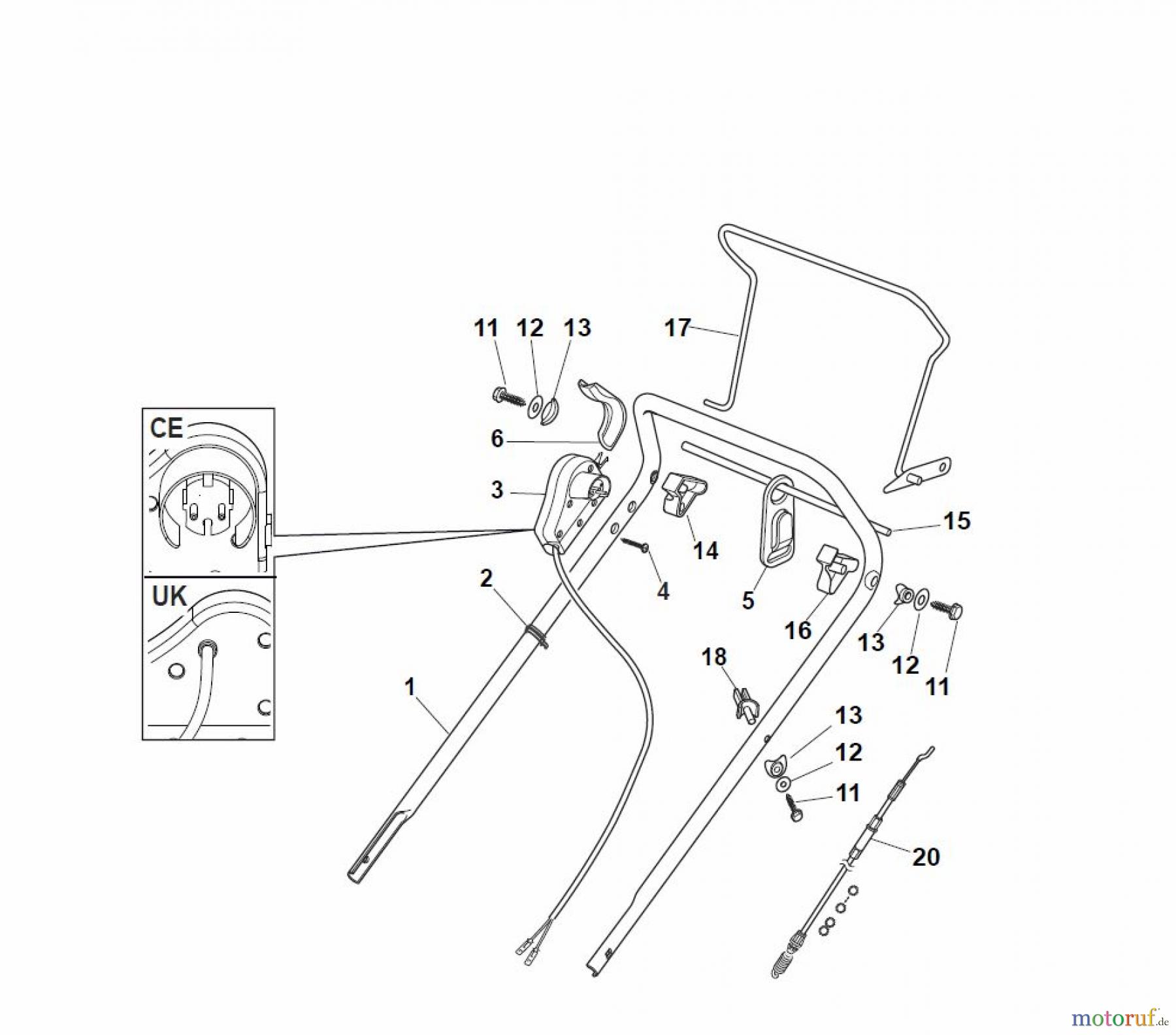  Global Garden Products GGP Rasenmäher Baujahr 2017 Elektro mit Antrieb 2017 CRL-CSL 480 WS - CRL-CSL 480 WSQ Handle, Upper Part