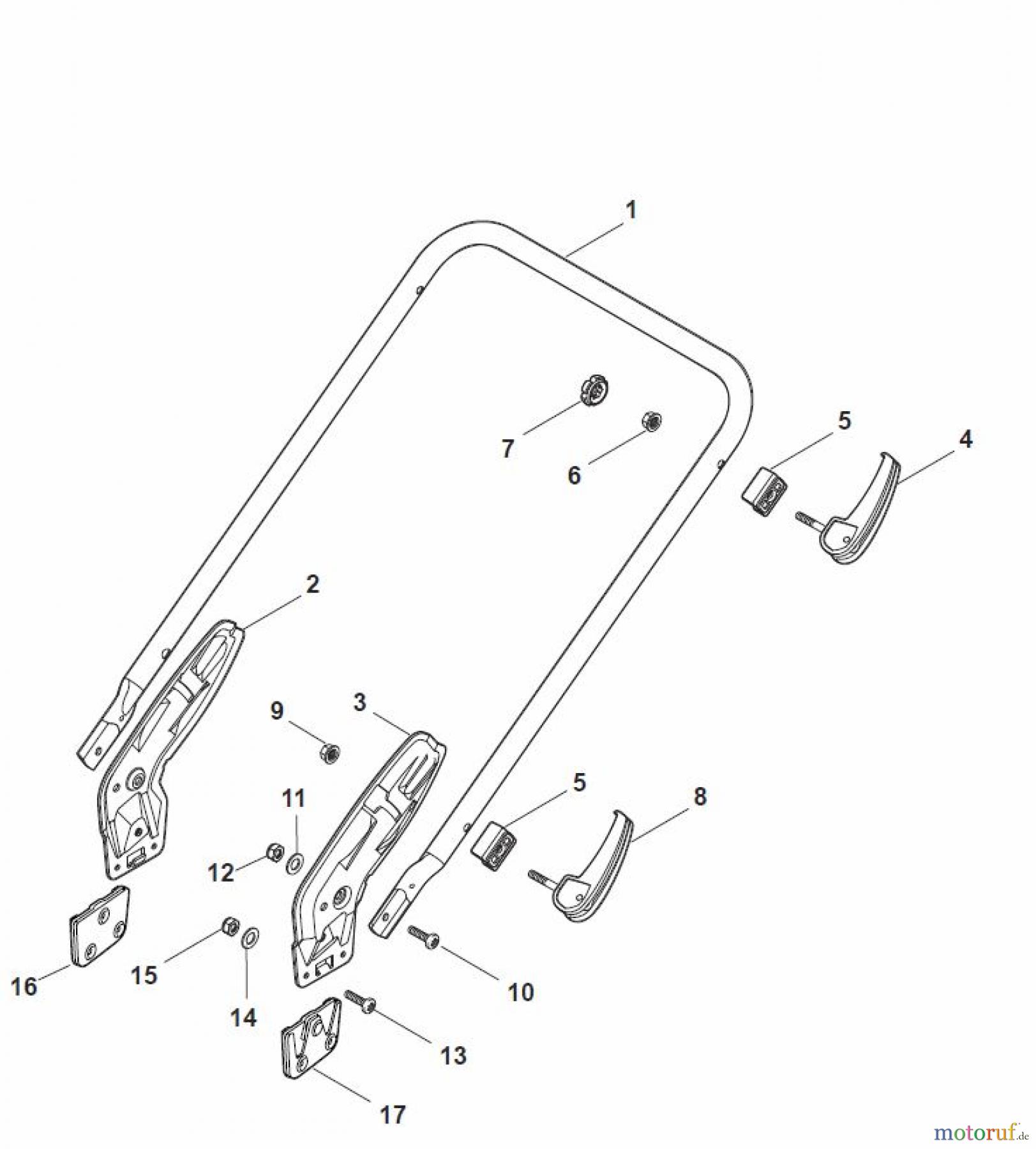  Global Garden Products GGP Rasenmäher Baujahr 2017 Elektro Ohne Antrieb 2017 NT 480 W - 480 WQ Handle, Lower Part