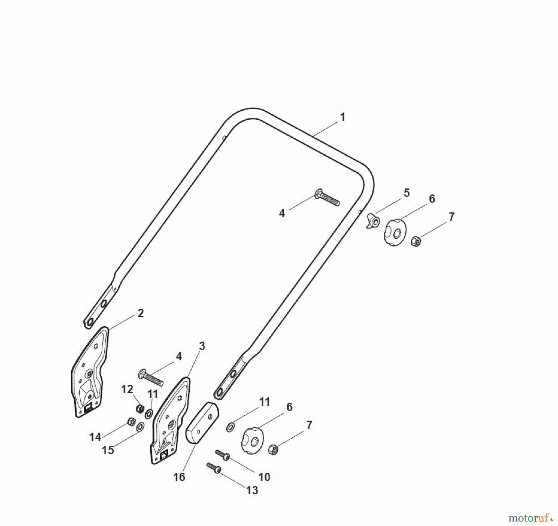  Global Garden Products GGP Rasenmäher Baujahr 2017 Elektro Ohne Antrieb 2017 NT 480 W - 480 WQ Handle, Lower Part