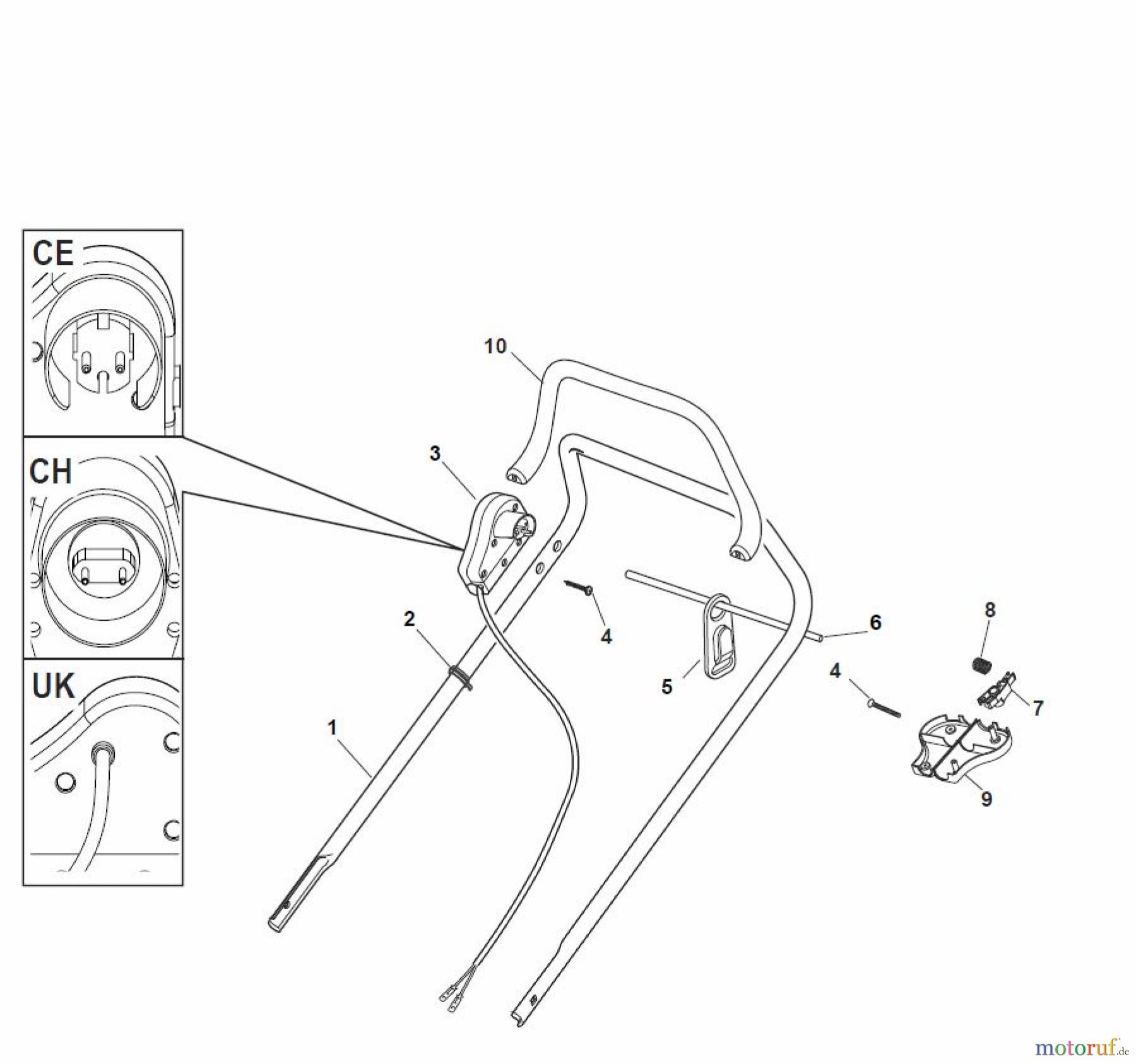  Global Garden Products GGP Rasenmäher Baujahr 2017 Elektro Ohne Antrieb 2017 NT 480 W - 480 WQ Handle, Upper Part