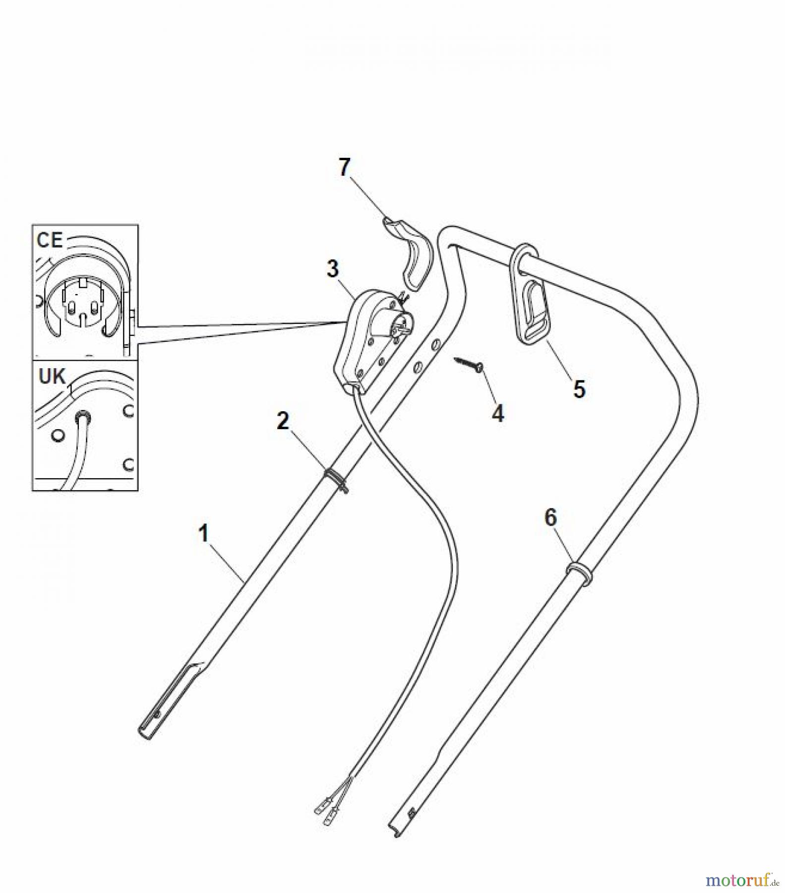  Global Garden Products GGP Rasenmäher Elektro Ohne Antrieb 2017 CR-CS 480 - CR-CS 480 Q Handle, Upper Part