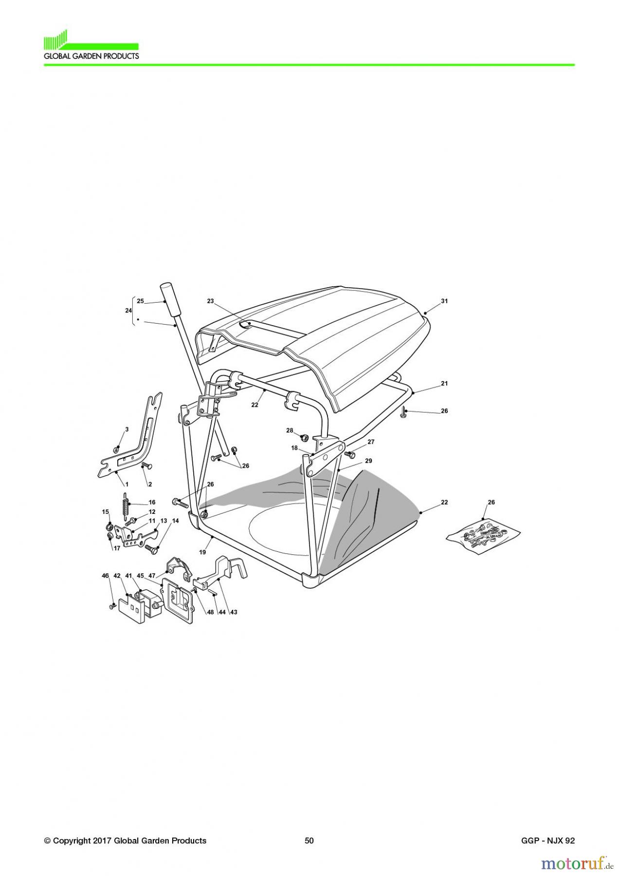  Global Garden Products GGP Aufsitzmäher Sammler Collecting 92cm 2017 NJX 92 Grass-Catcher - High End 260Lt