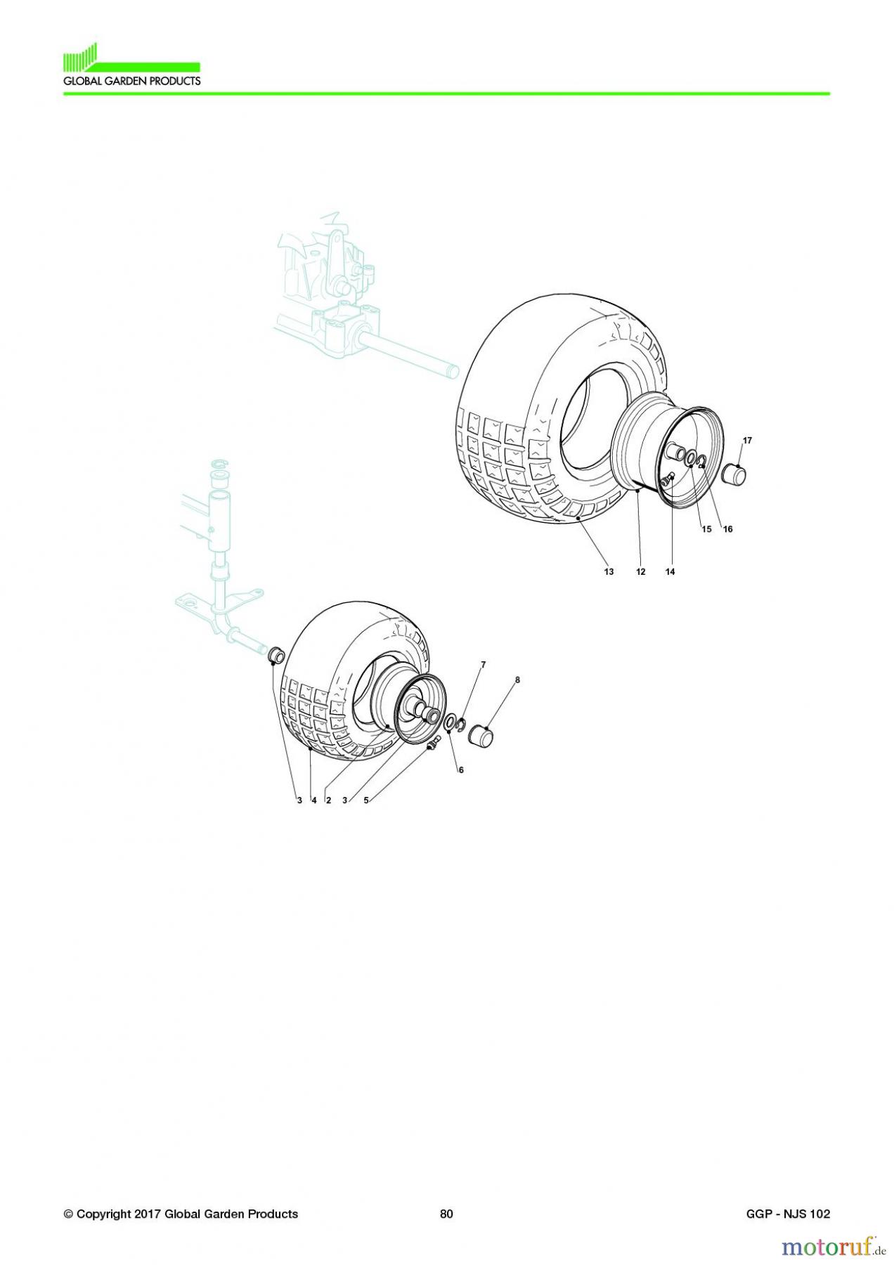  Global Garden Products GGP Aufsitzmäher Sammler Collecting 102-122cm 2017 NJS 102 Wheels