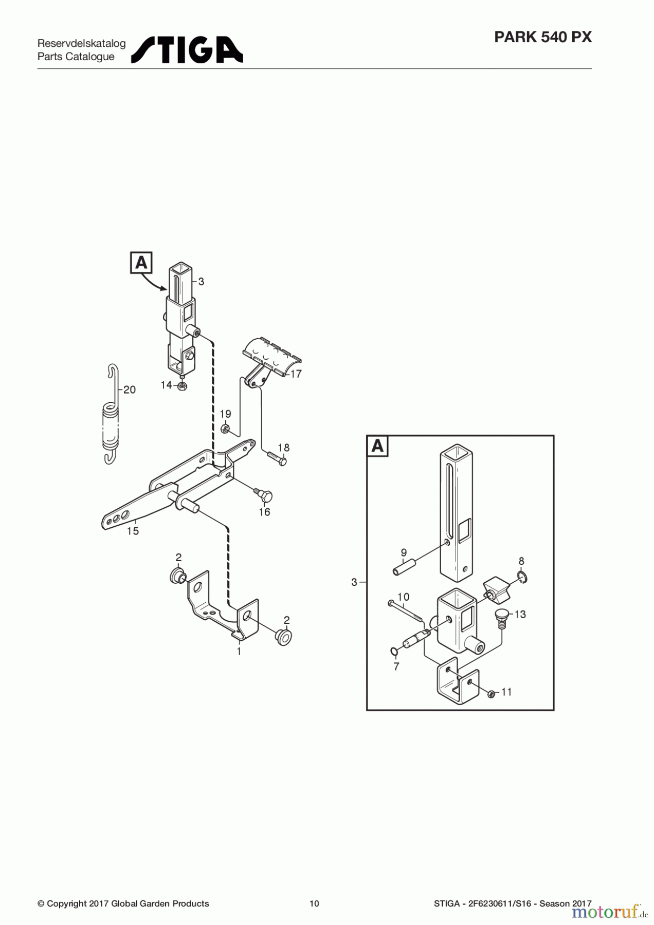  Stiga Frontmäher Grundgerät Park Consumer High 2017 Park 540 PX 2F6230611/S16 - Season 2017 Pedal lift