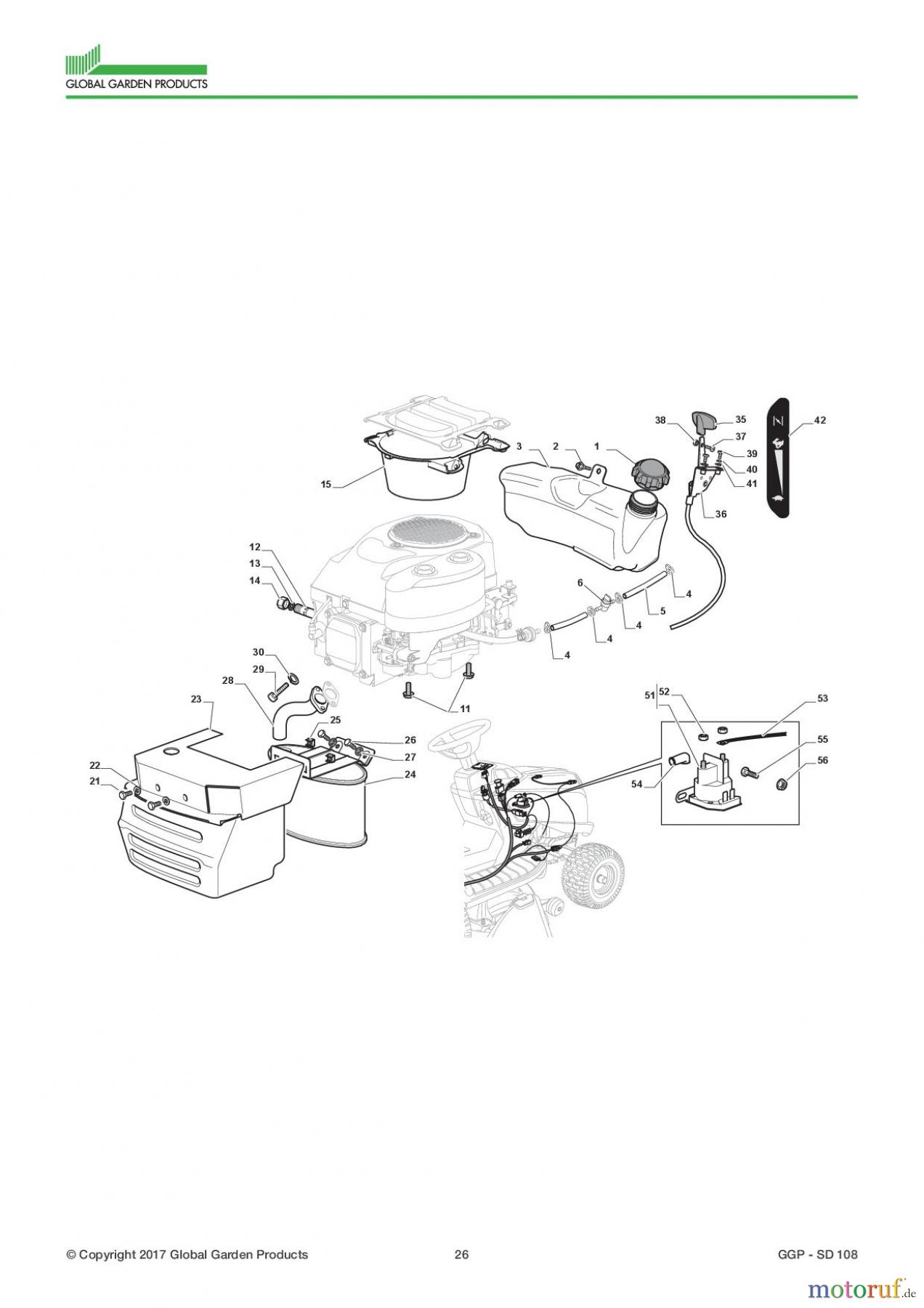  Global Garden Products GGP Aufsitzmäher Seitenauswurf 98-108cm 2017 SD 108 Engine - GGP