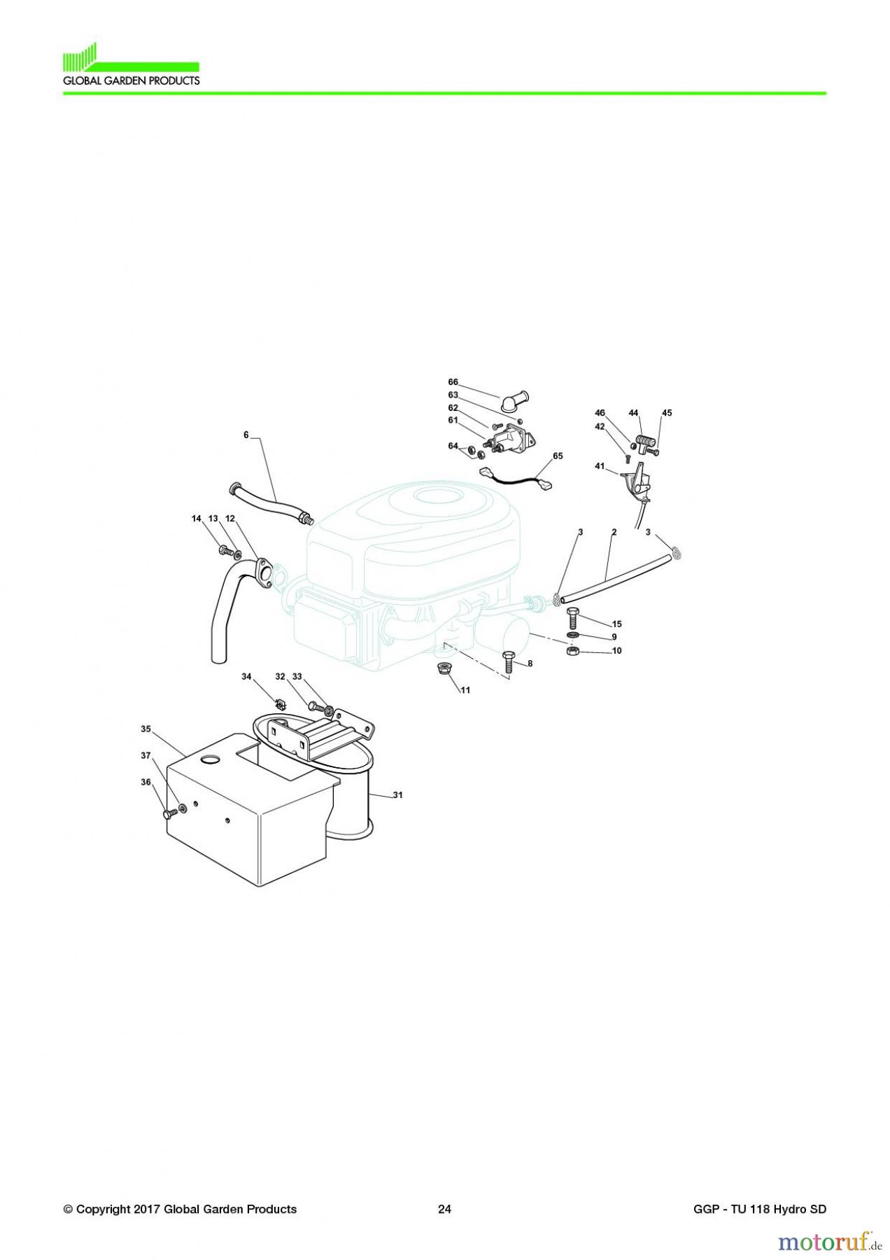  Global Garden Products GGP Aufsitzmäher Seitenauswurf 108-118cm 2017 TU 118 Hydro SD Engine - B&S 15,5-18,5 Hp