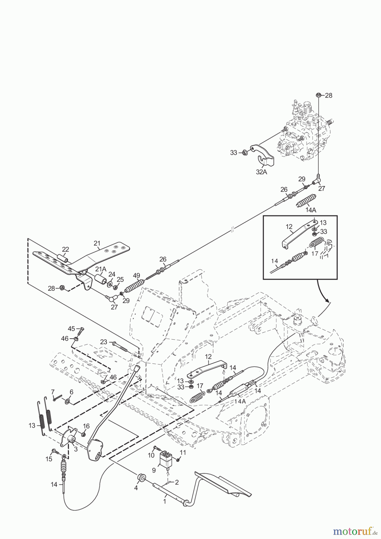  Stiga Frontmäher Grundgerät Titan 2017 TITAN 540 D 13-7454-11 FOOT CONTROLS