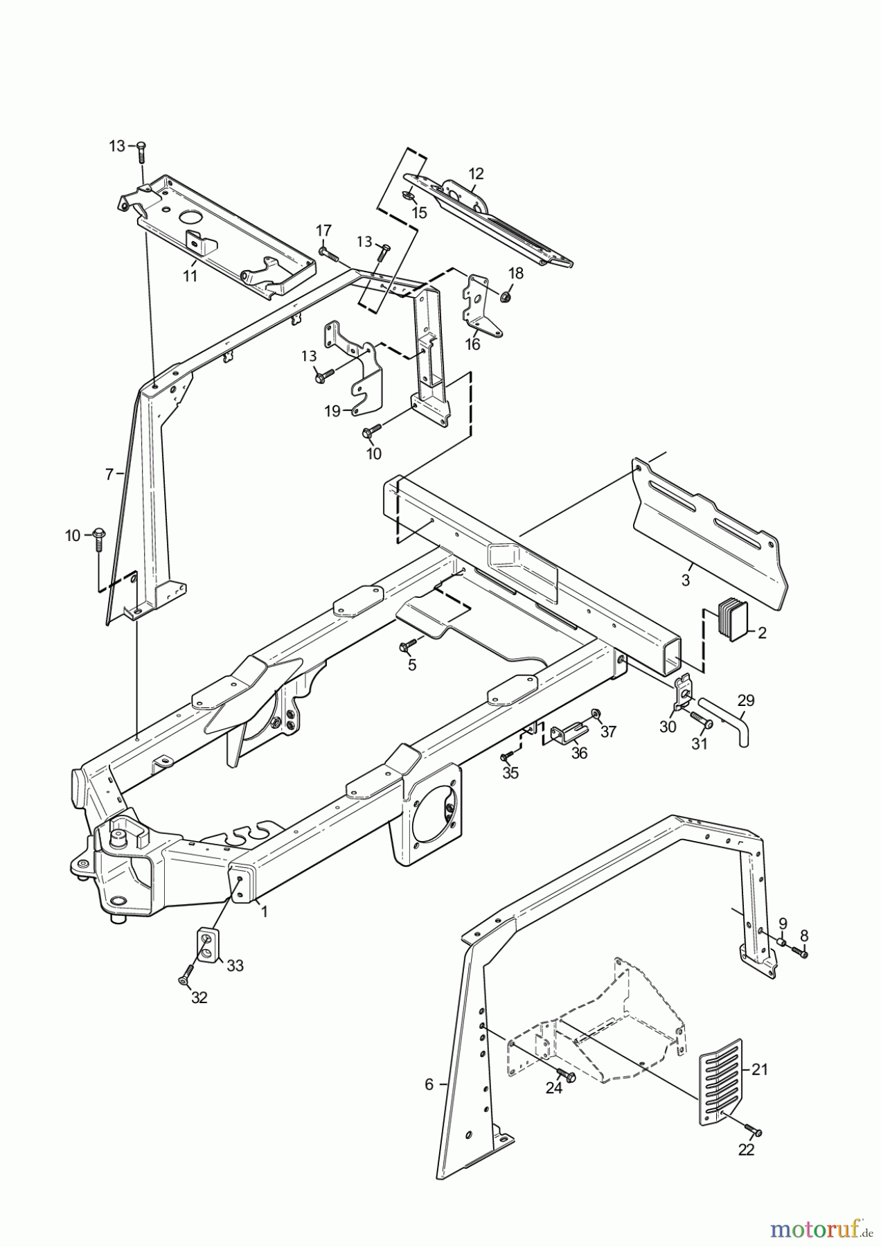  Stiga Frontmäher Baujahr 2017 Titan 2017 TITAN 740 D 13-7460-11 FRAME-REAR