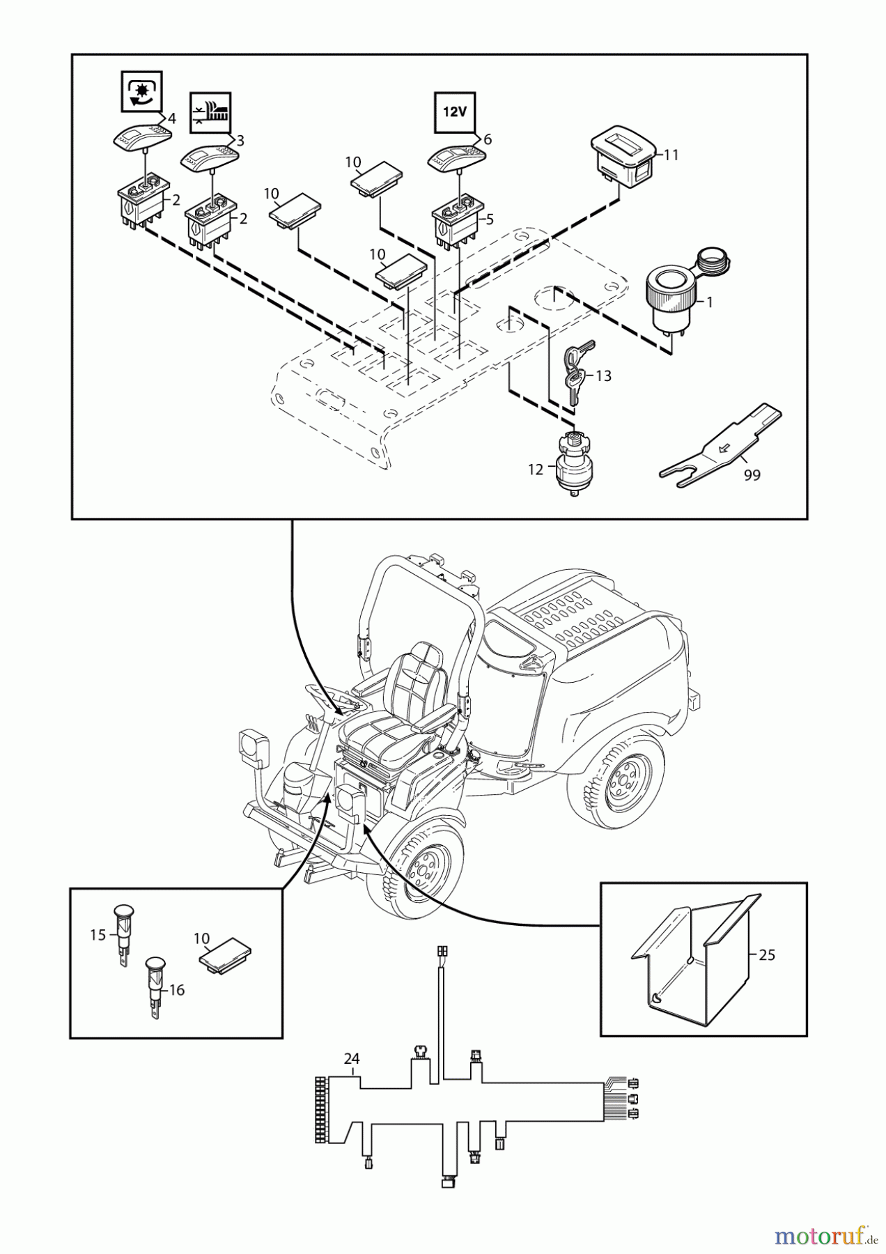  Stiga Frontmäher Baujahr 2017 Titan 2017 TITAN 740 D 13-7460-11 ELECTRICAL SYSTEM 1