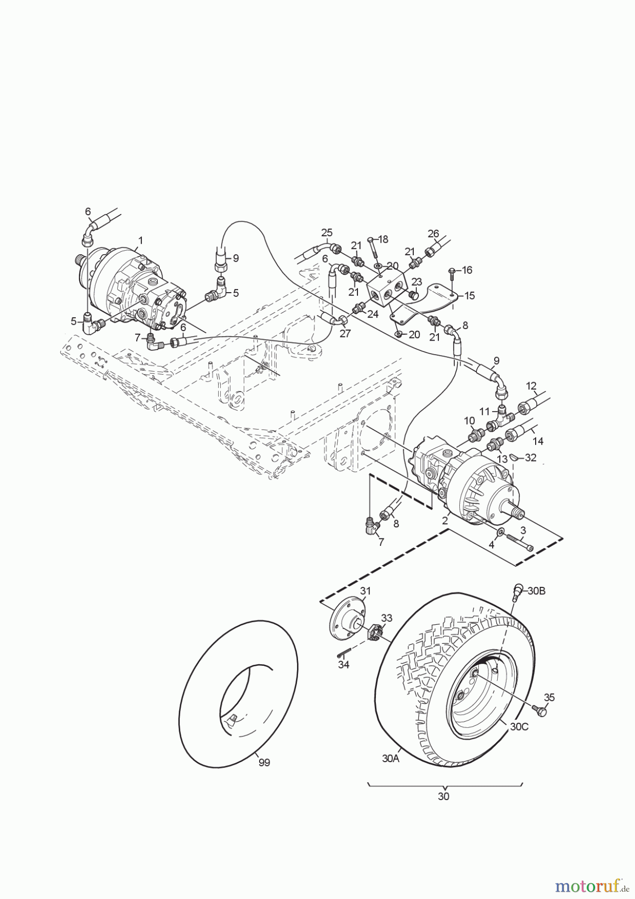  Stiga Frontmäher Grundgerät Titan 2017 TITAN 740 DCR 13-7462-11 - Season 2015 WHEEL ENGINES-FRONT