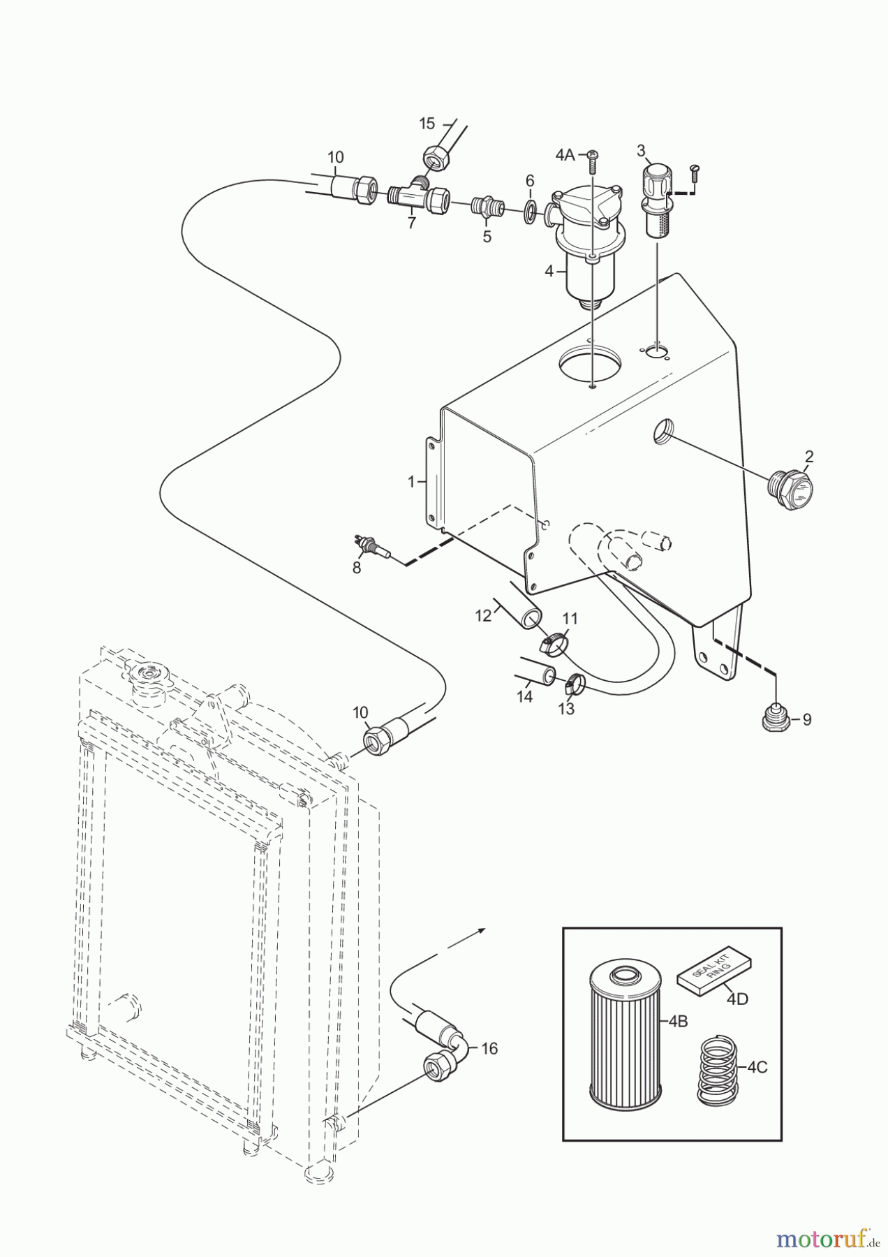  Stiga Frontmäher Baujahr 2017 Titan 2017 TITAN 740 DCR 13-7462-11 - Season 2015 OIL TANK