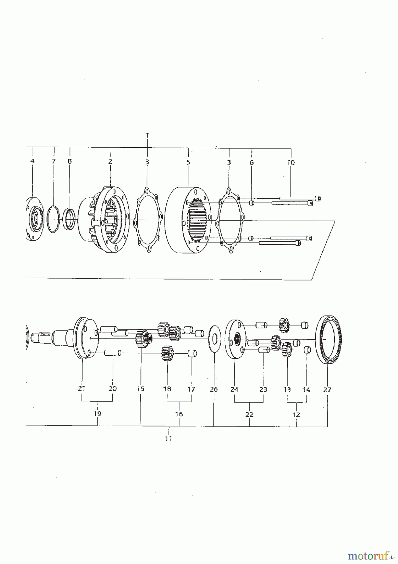  Stiga Frontmäher Baujahr 2017 Titan 2017 TITAN 740 DCR 13-7462-11 - Season 2015 KANZAKI WHEEL ENGINE KWM 13S-186C AXLE ASSY