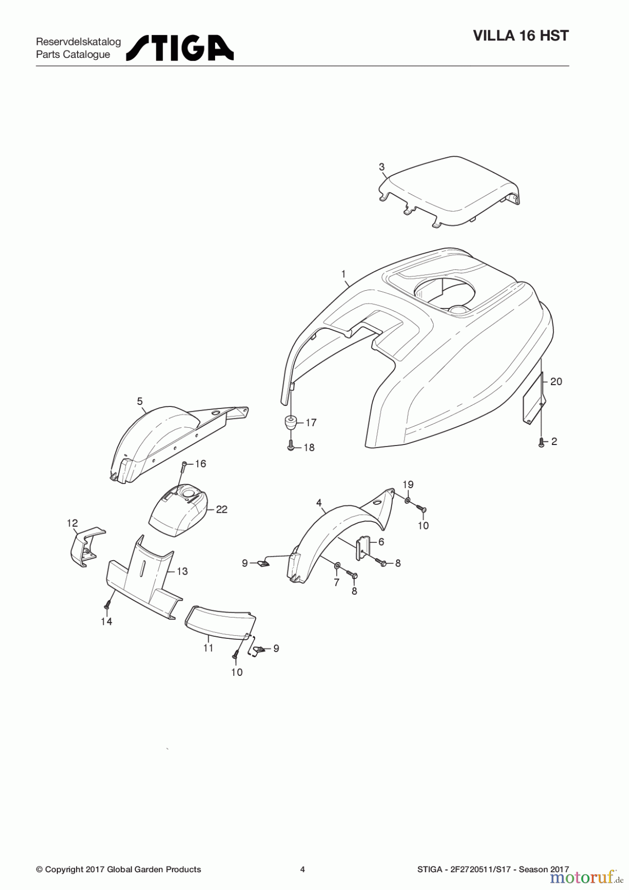  Stiga Frontmäher Baujahr 2017 Villa - Ready 2017 Villa 16 HST 2F2720511/S17 - Season 2017 Body Work