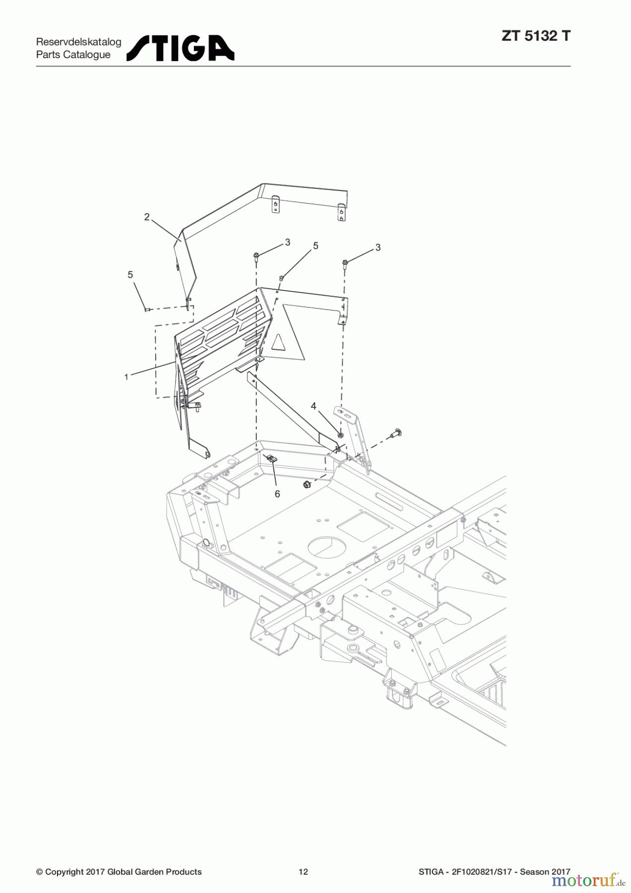  Stiga Frontmäher Baujahr 2017 Zero Turn Mowers 2017 ZT 5132 T 2F1020821/S17 - Season 2017 Shroud