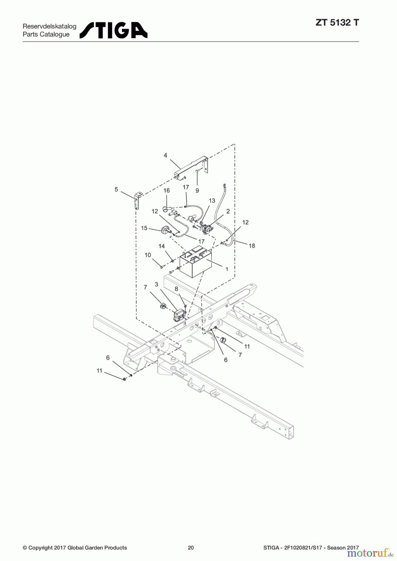  Stiga Frontmäher Zero Turn Mowers 2017 ZT 5132 T 2F1020821/S17 - Season 2017 Electrical