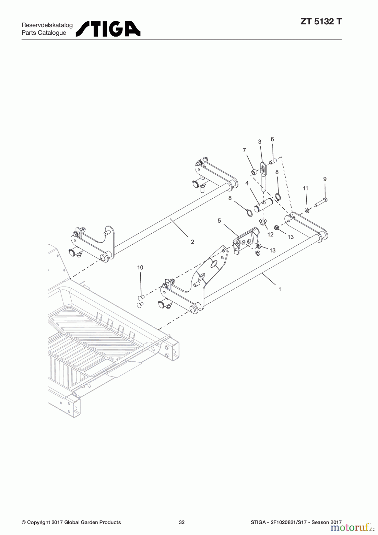  Stiga Frontmäher Zero Turn Mowers 2017 ZT 5132 T 2F1020821/S17 - Season 2017 Deck Lift