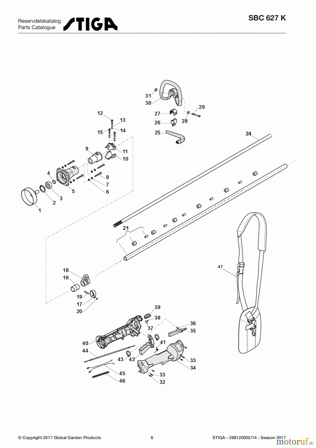  Stiga Motorsensen, Trimmer Benzin 2017 SBC 627 K 288120002/14 - Season 2017 Transmission