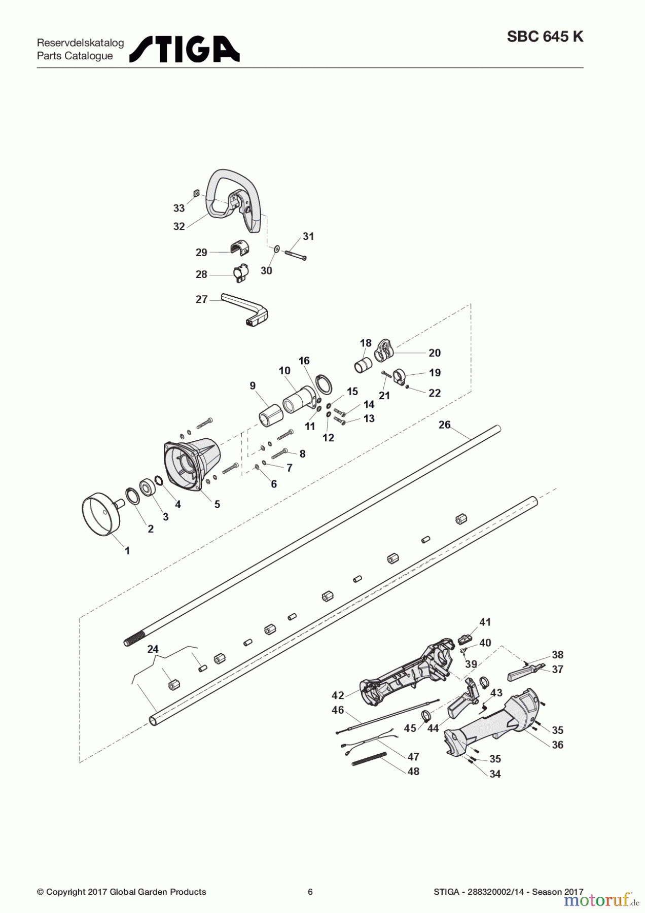  Stiga Motorsensen, Trimmer Baujahr 2017 Benzin 2017 SBC 645 K 288320002/14 - Season 2017 Transmission