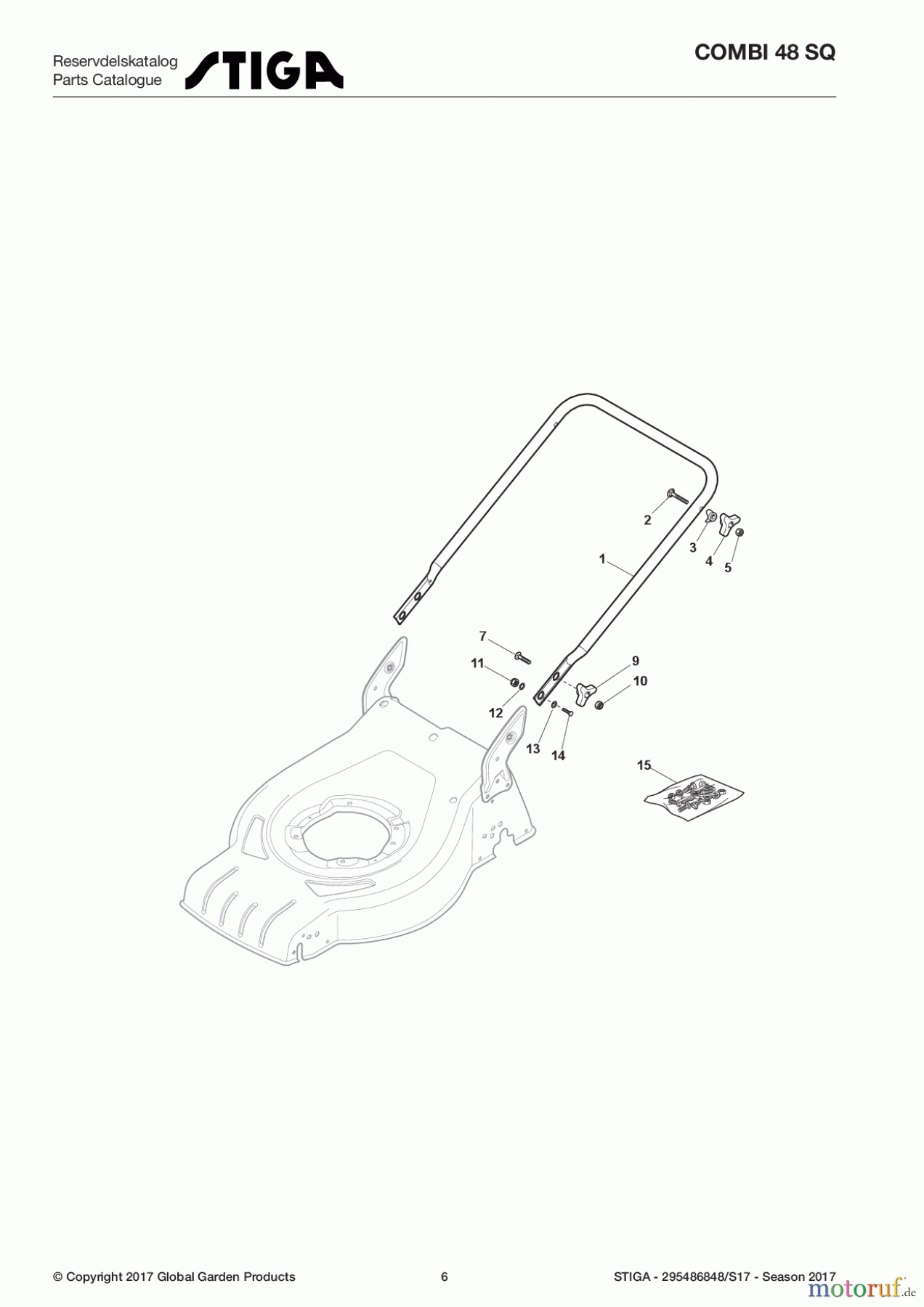  Stiga Rasenmäher Benzin Mit Antrieb 2017 Combi 48 SQ 295486848/S17 - Season 2017 Handle, Lower Part