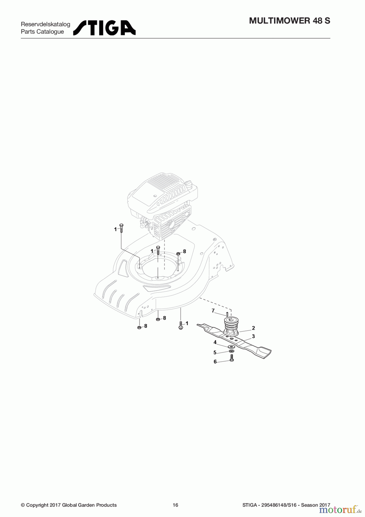  Stiga Rasenmäher Baujahr 2017 Benzin Mit Antrieb 2017 MULTIMOWER 48 S 295486148/S16 - Season 2017 Blade