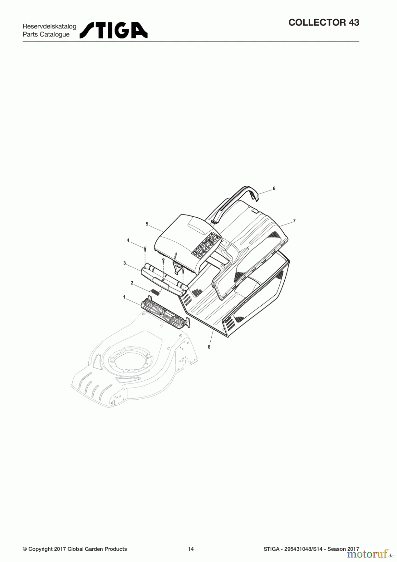  Stiga Rasenmäher Benzin Ohne Antrieb 2017 COLLECTOR 43 295431048/S14 - Season 2017 Grass-Catcher