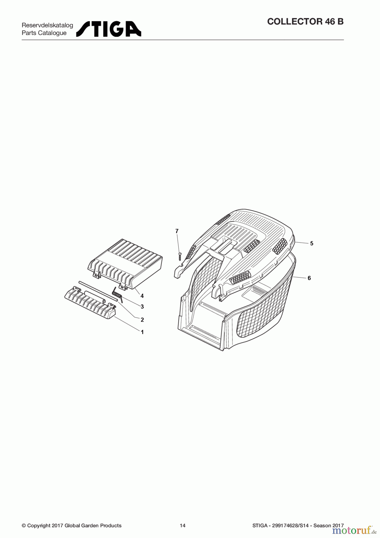  Stiga Rasenmäher Baujahr 2017 Benzin Ohne Antrieb 2017 COLLECTOR 46 B 299174628/S14 - Season 2017 Grass-Catcher