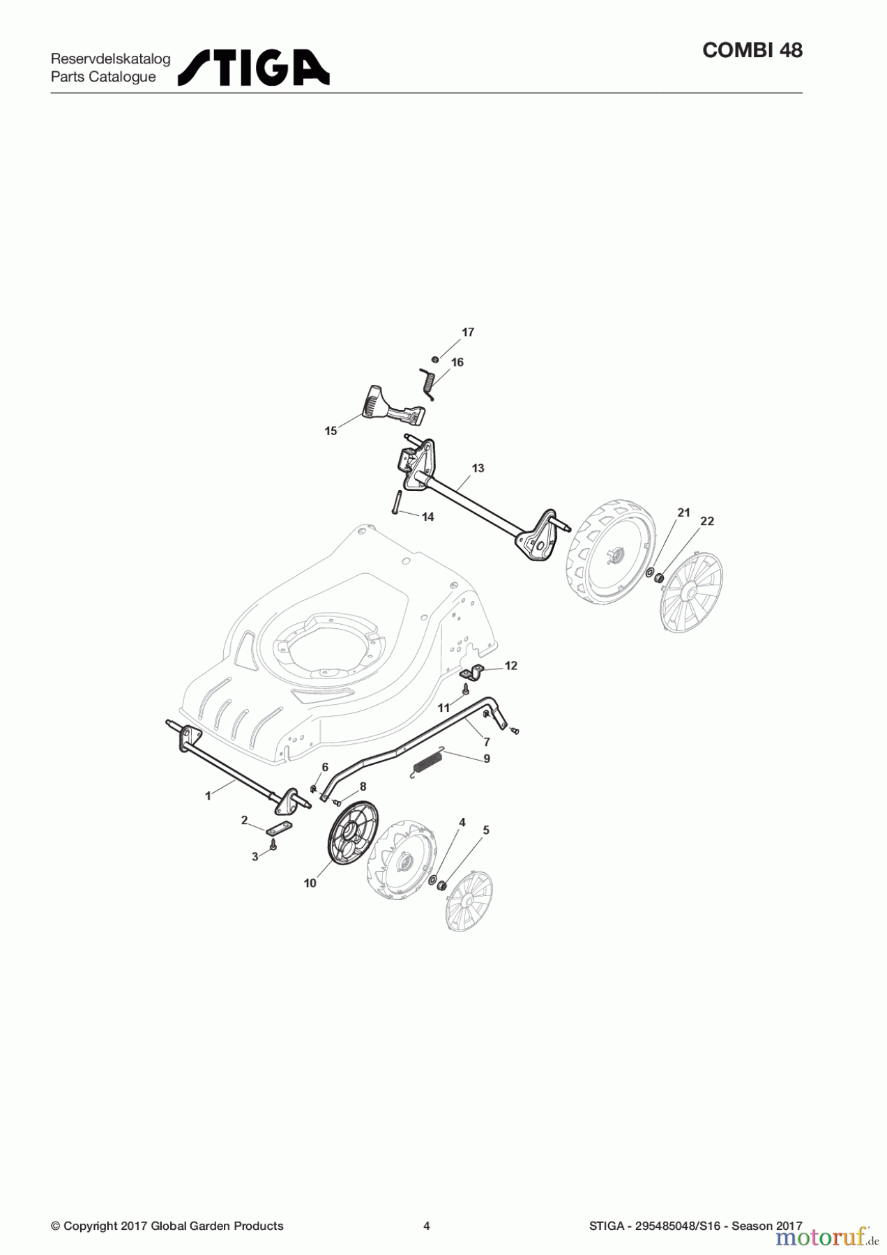  Stiga Rasenmäher Baujahr 2017 Benzin Ohne Antrieb 2017 COMBI 48 295485048/S16 - Season 2017 Height Adjusting