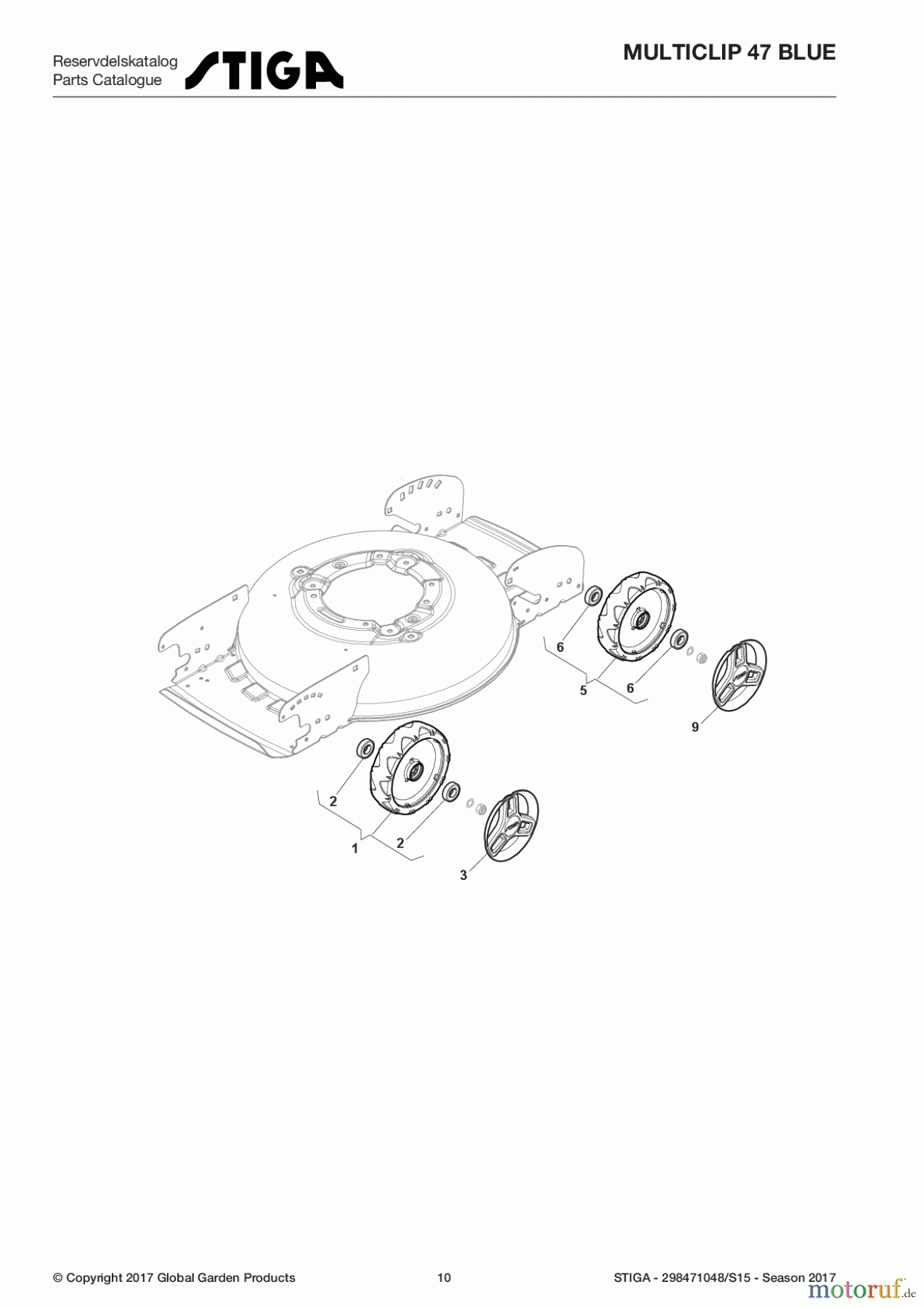  Stiga Rasenmäher Benzin Ohne Antrieb 2017 MULTICLIP 47 BLUE 298471048/S15 - Season 2017 Wheels and Hub Caps