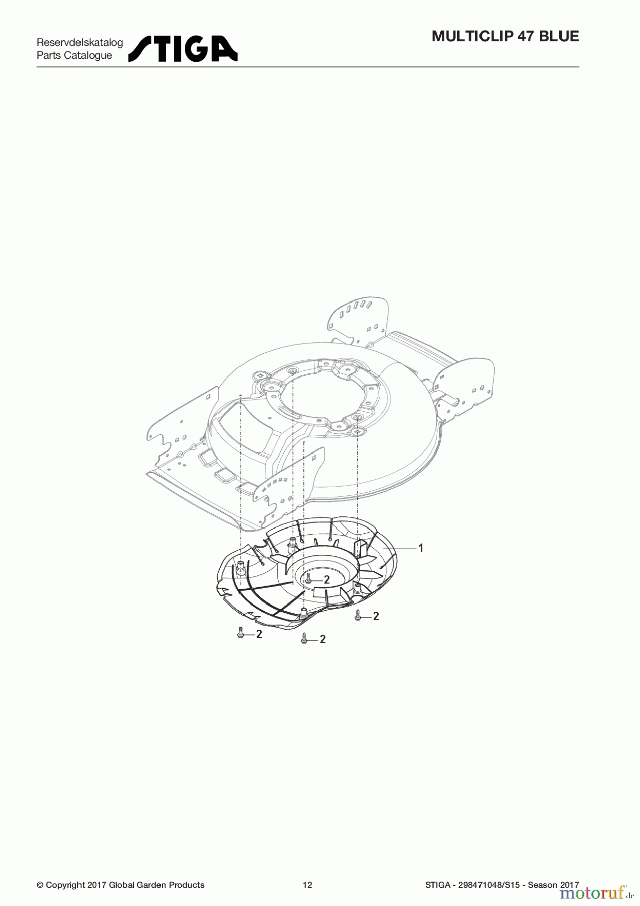  Stiga Rasenmäher Baujahr 2017 Benzin Ohne Antrieb 2017 MULTICLIP 47 BLUE 298471048/S15 - Season 2017 Protection, Belt