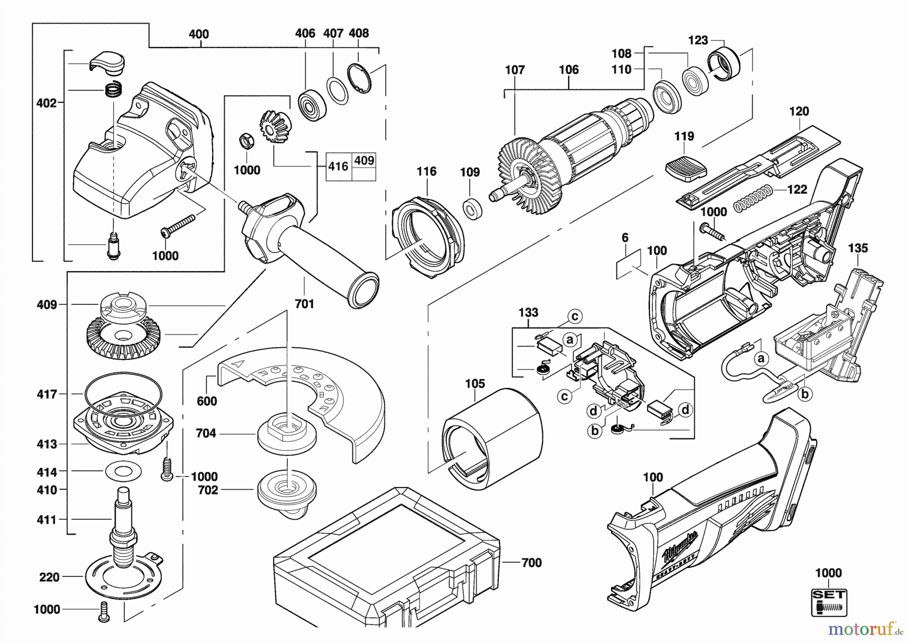  Milwaukee Akku-Geräte Schleifen und Polieren SCHLEIFER 115 MM HD28 AG115 Seite 1