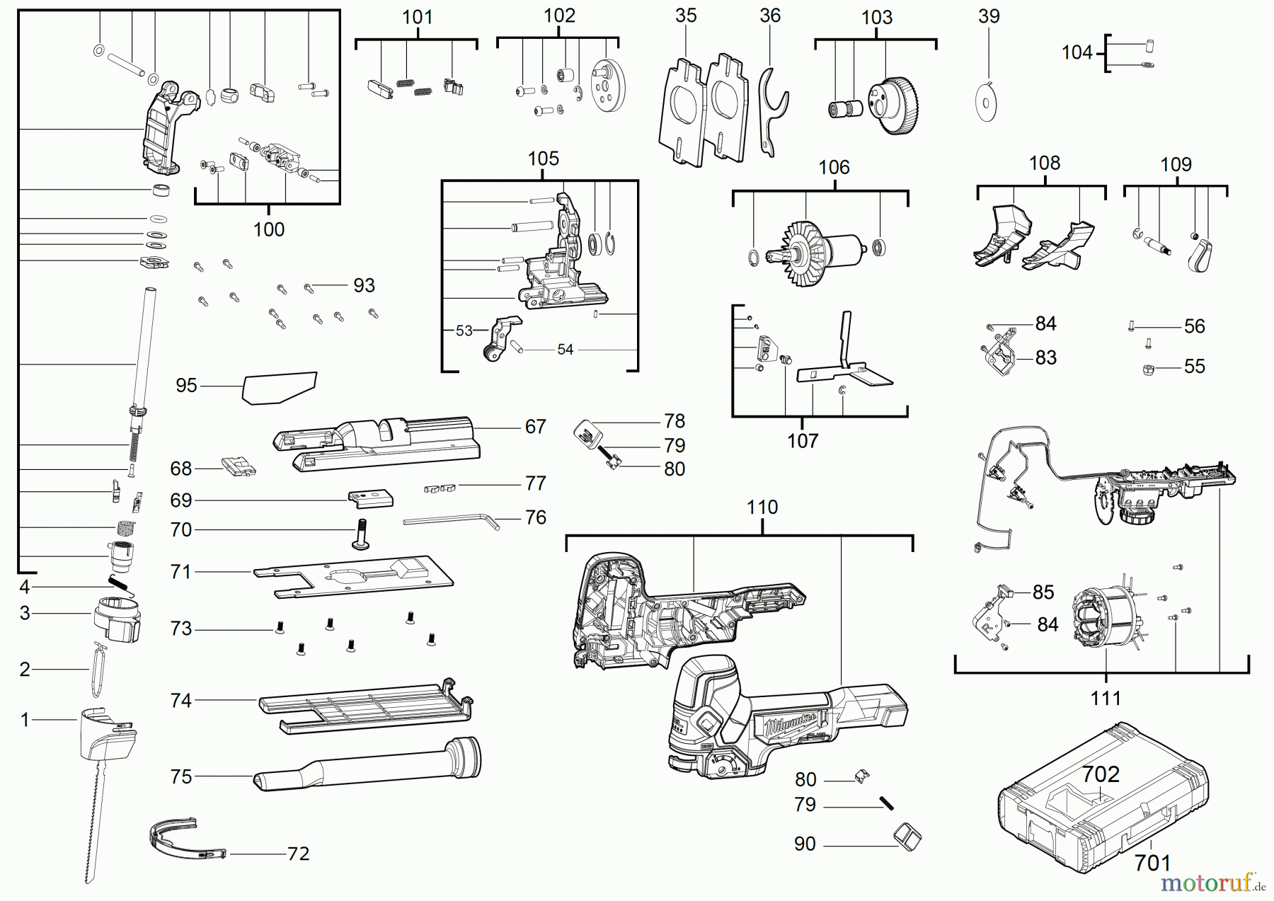  Milwaukee Akku-Geräte Sägen und Trennen STICHSÄGEN M18 FBJS AKKU-STICHSAEGE Seite 1