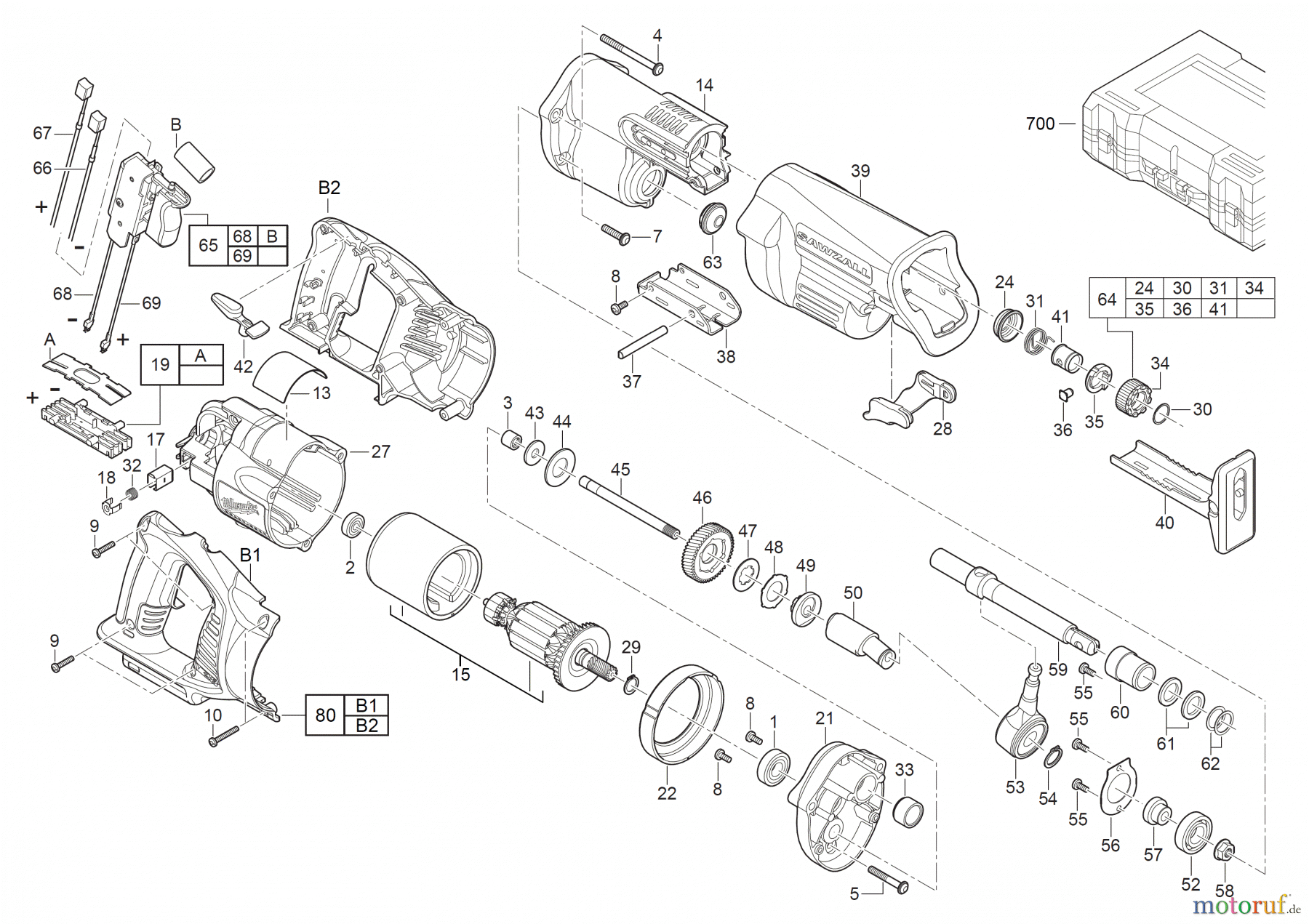  Milwaukee Akku-Geräte Sägen und Trennen SÄBELSÄGEN HD28 SX AKKU-SÄBELSÄGE Seite 1