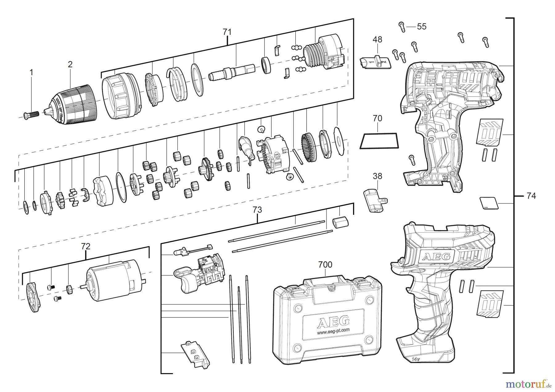  AEG Powertools Bohren und Schrauben Akku Geräte 14,4 Volt BS 14G3 Akku-Kompakt-Bohrschraube Seite 1