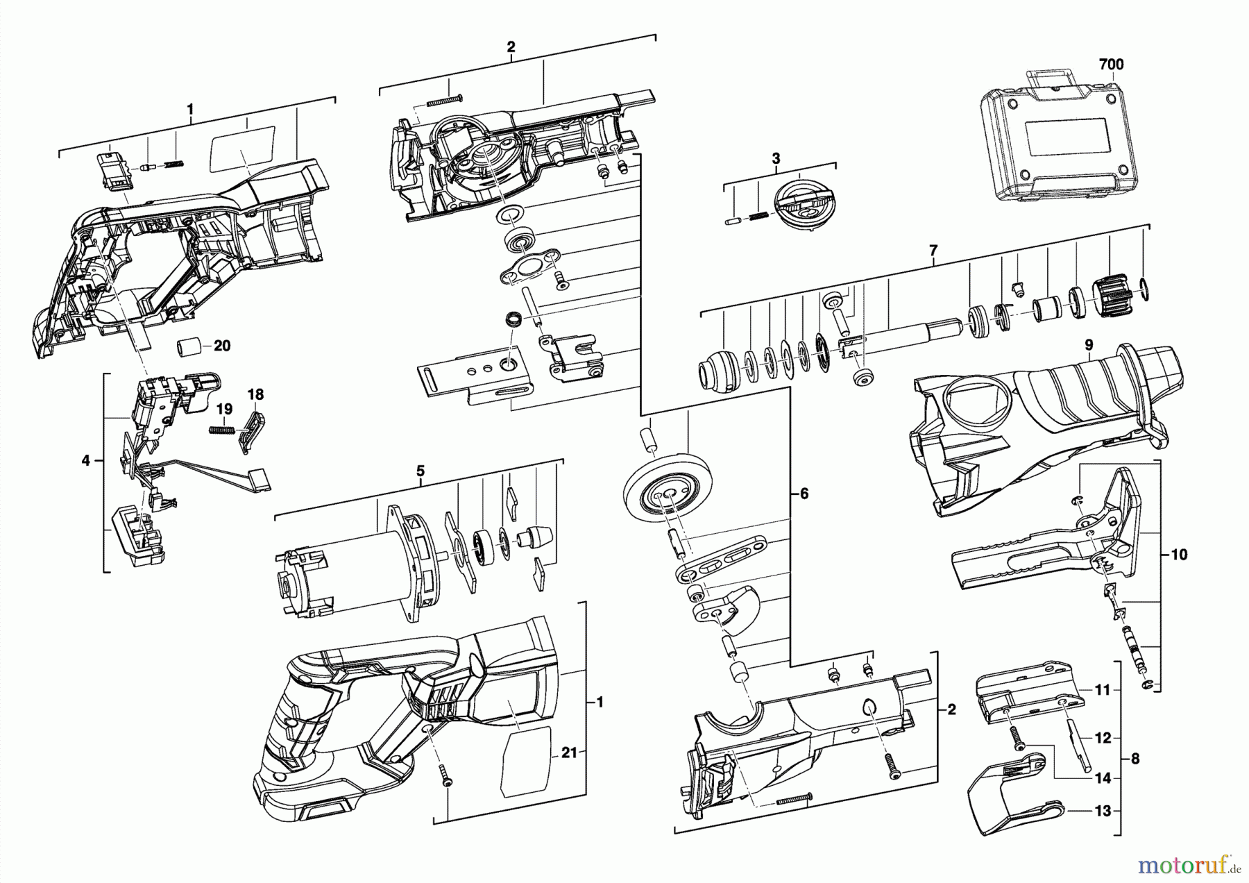  AEG Powertools Holz-Bearbeitung Akku Geräte BUS 18 Akku-Säbelsäge Seite 1