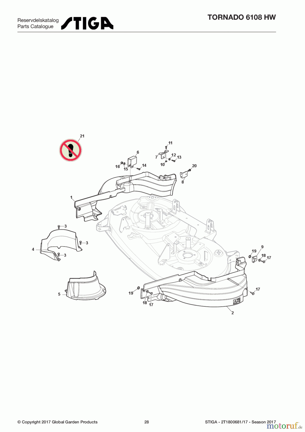  Stiga Aufsitzmäher Baujahr 2017 TORNADO 6108 HW 2T1800681/17 - Season 2017 Guards