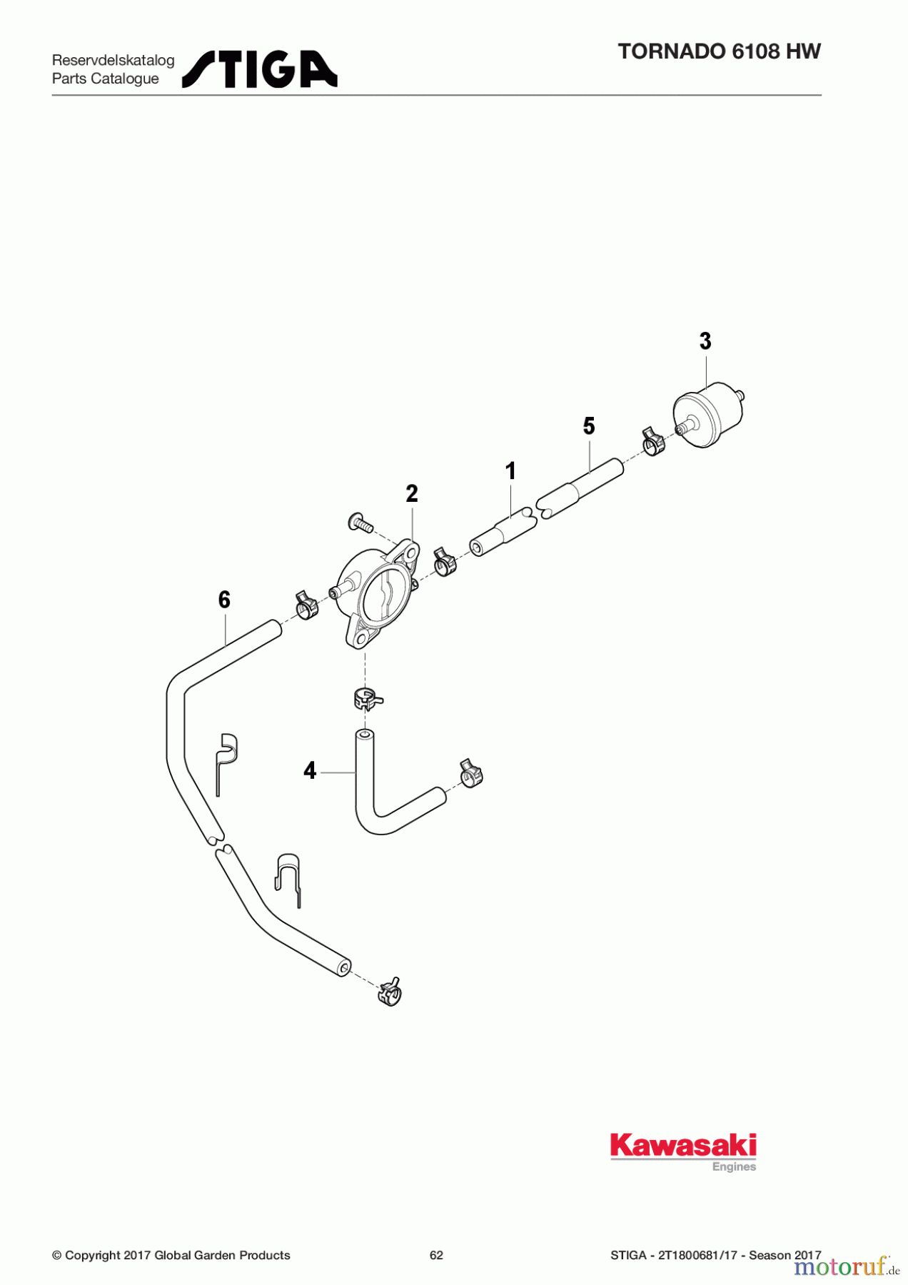  Stiga Aufsitzmäher Baujahr 2017 TORNADO 6108 HW 2T1800681/17 - Season 2017 Fuel-Tank/Fuel-Valve
