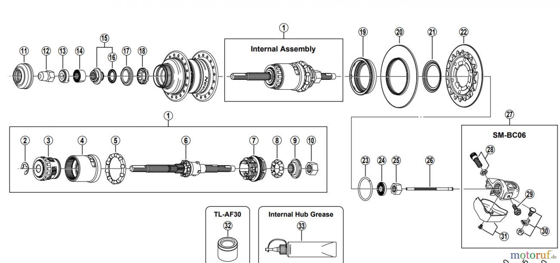  Shimano SG Getriebenabe /Nabenschaltung SG-3D55 NEXUS 3-Speed Internal Hub