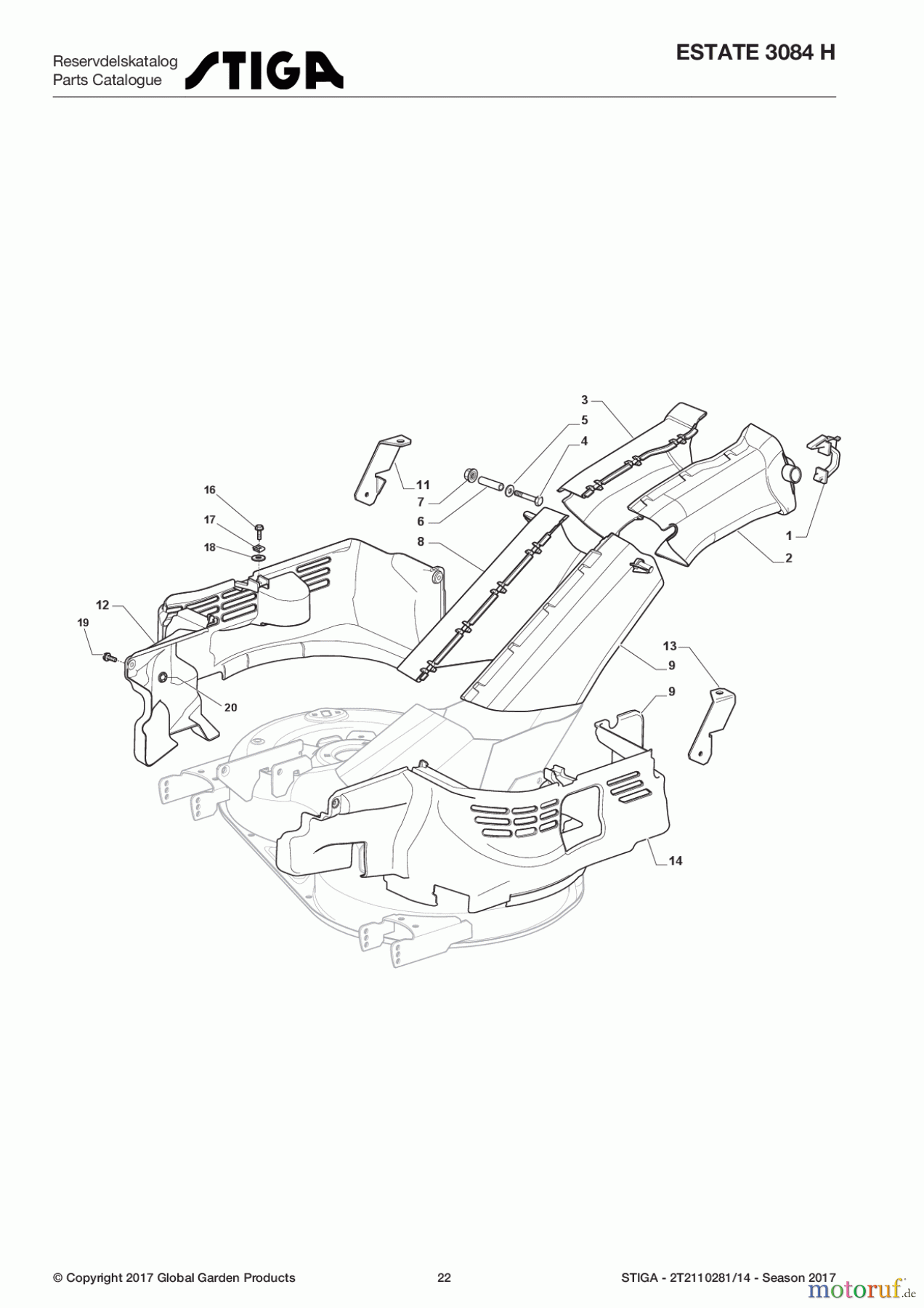  Stiga Aufsitzmäher Baujahr 2017 ESTATE 3084 H 2T2110281/14 - Season 2017 Belt Protections