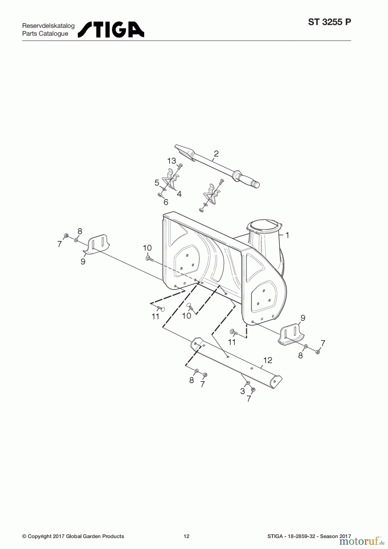  Stiga Schneefräsen Baujahr 2017 Schneefräsen Benzin 2017 ST 3255 P 18-2859-32 - Season 2017 Auger housing