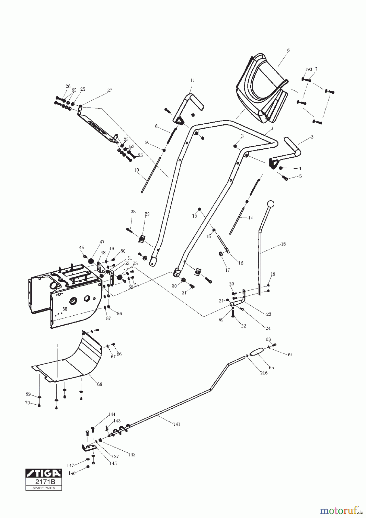  Stiga Schneefräsen Schneefräsen Benzin 2017 ST 3262 PB 18-2871-12 - Season 2017 HANDLE CONTROLS