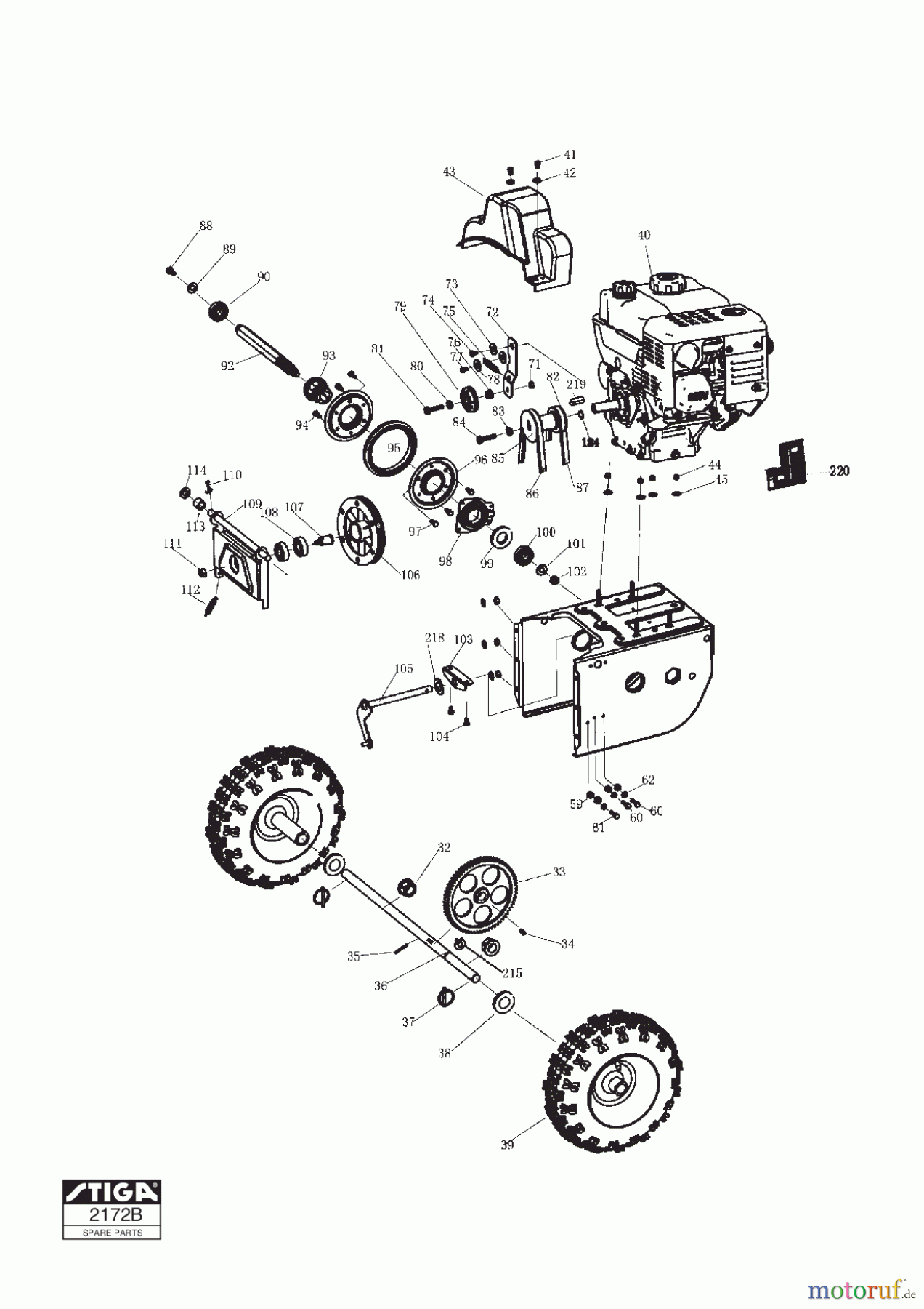  Stiga Schneefräsen Baujahr 2017 Schneefräsen Benzin 2017 ST 3262 PB 18-2871-12 - Season 2017 TRANSMISSION