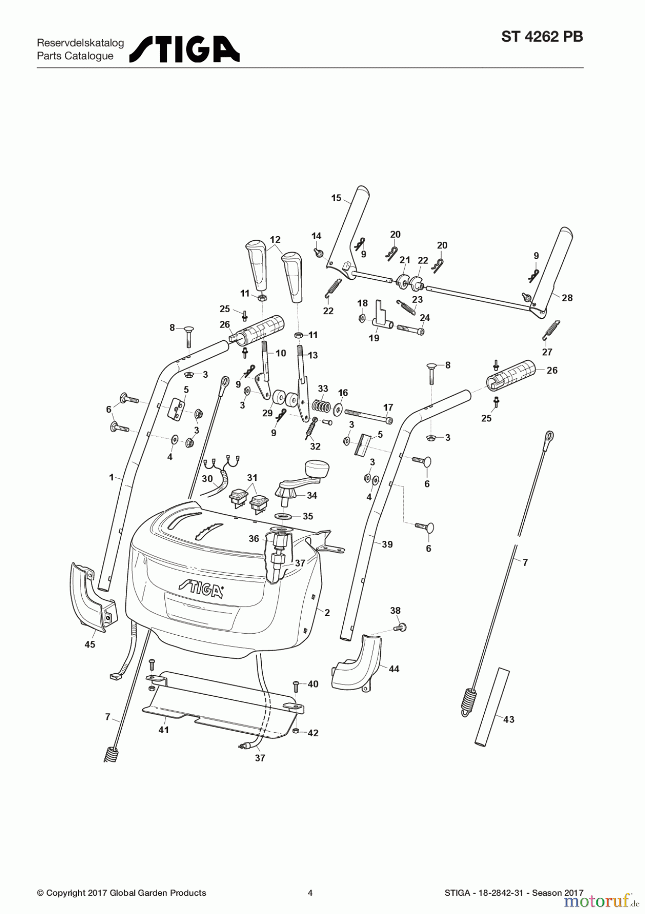  Stiga Schneefräsen Baujahr 2017 Schneefräsen Benzin 2017 ST 4262 PB 18-2842-31 - Season 2017 Handle