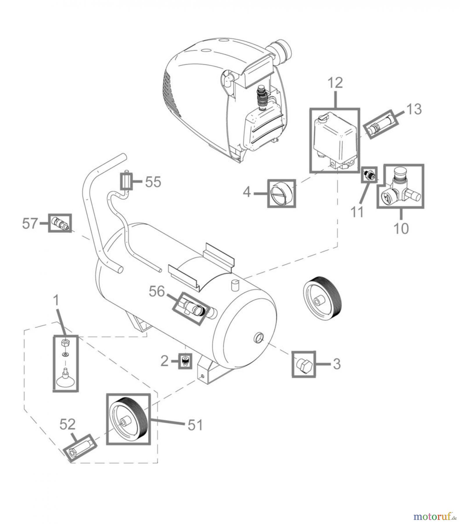  Güde Drucklufttechnik Kompressoren Ölgeschmiert bis 50l Kessel KOMPRESSOR 275/08/24 PRO - 75500 Ersatzteileversion  FSL75500-01 Seite 1