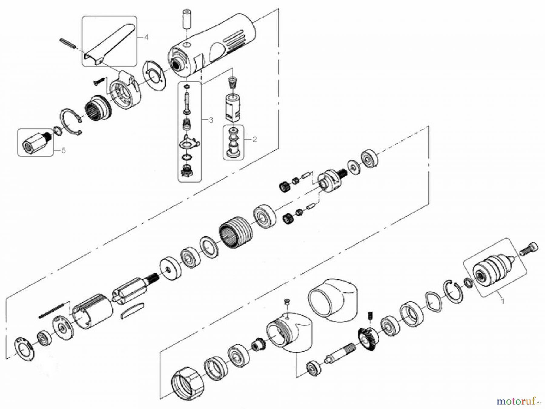  Güde Drucklufttechnik Druckluftwerkzeuge Schleifer und Bohrer DL-WINKELBOHRMASCHINE 1200 PRO - 75155 Ersatzteileversion  FSL75155-01