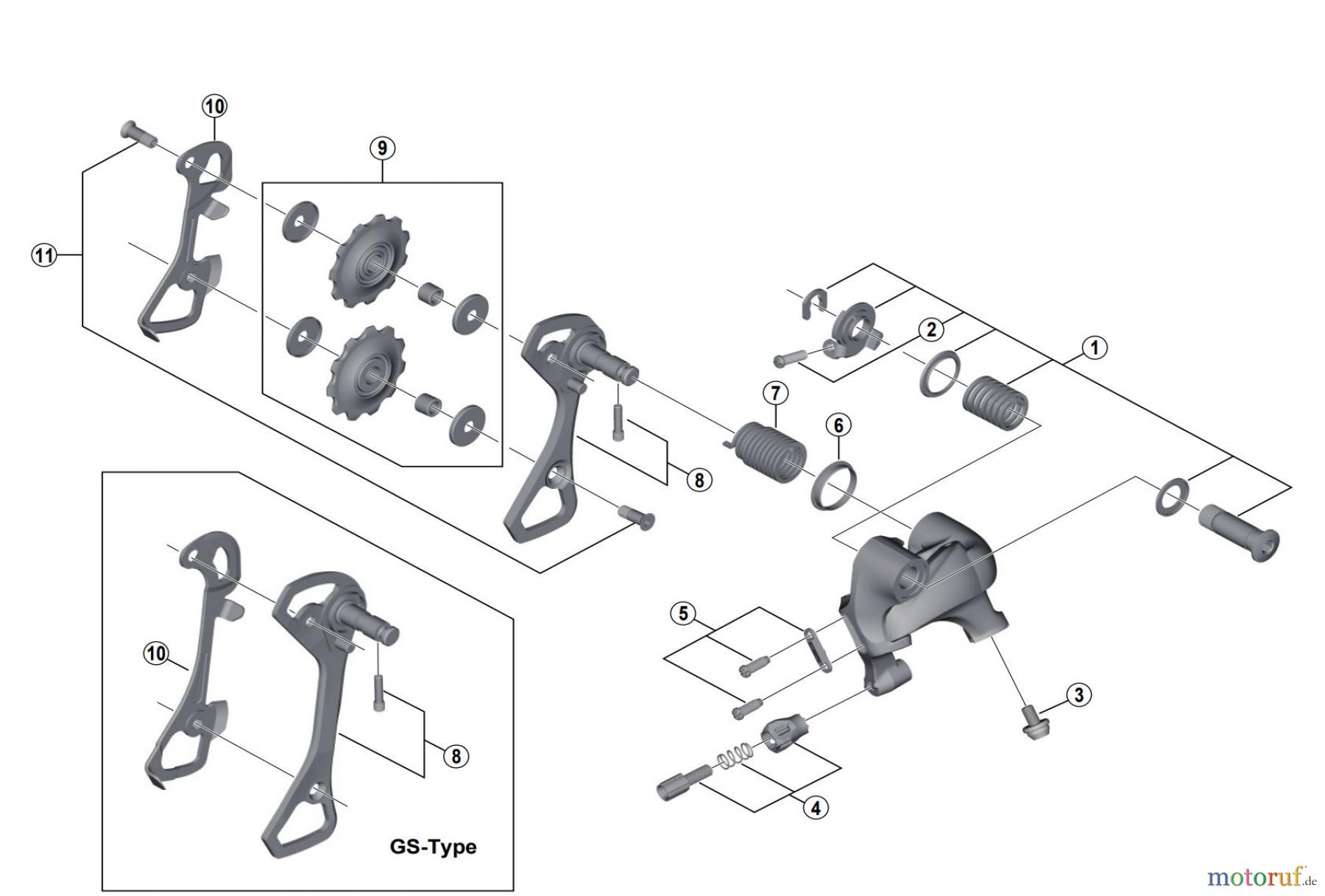  Shimano RD Rear Derailleur - Schaltwerk RD-4700-SS / GS (10-speed) TIAGRA Rear Derailleur